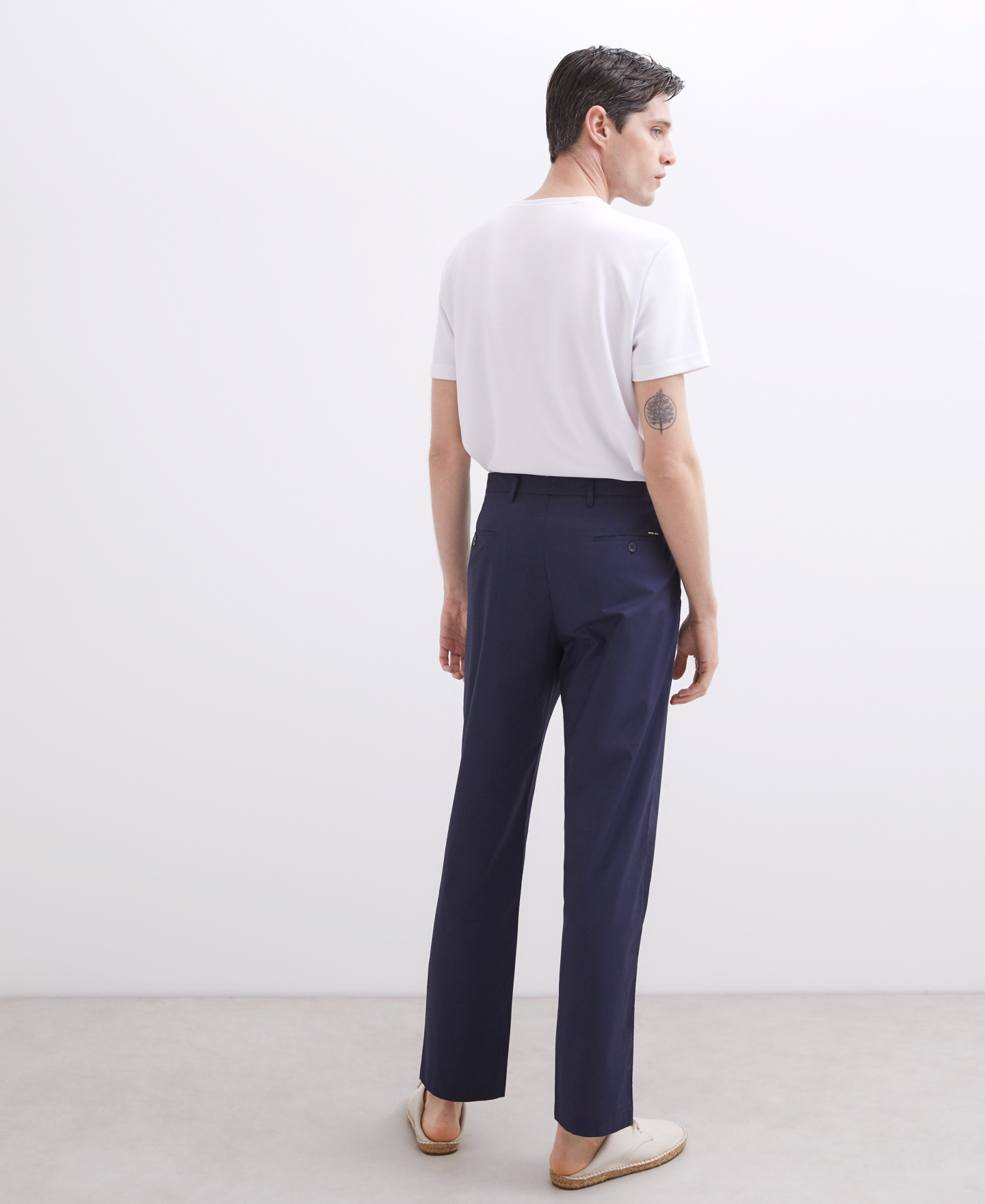 Cotton poplin grey trousers image number 3