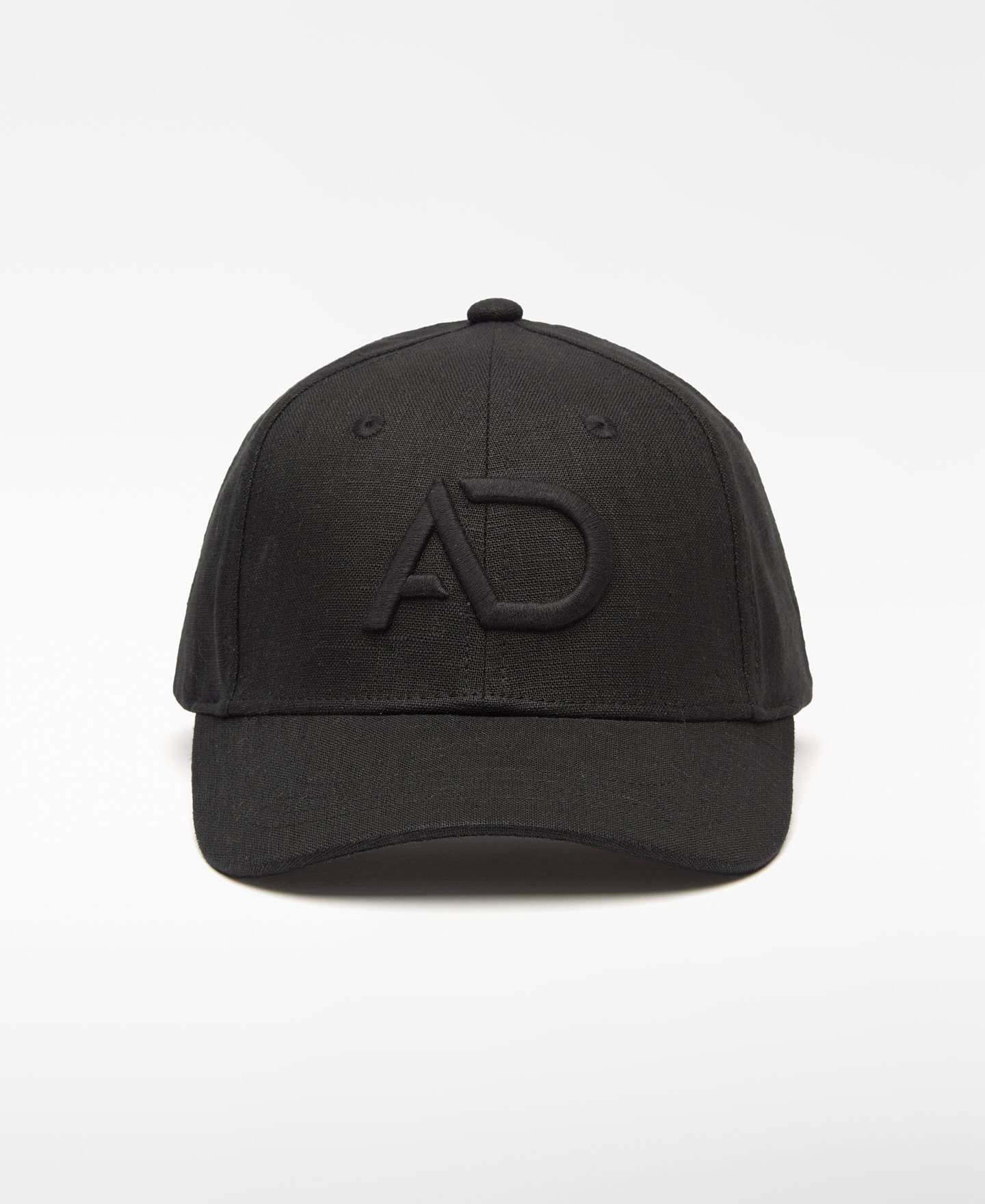 Embroidered logo linen cap woman image number 0