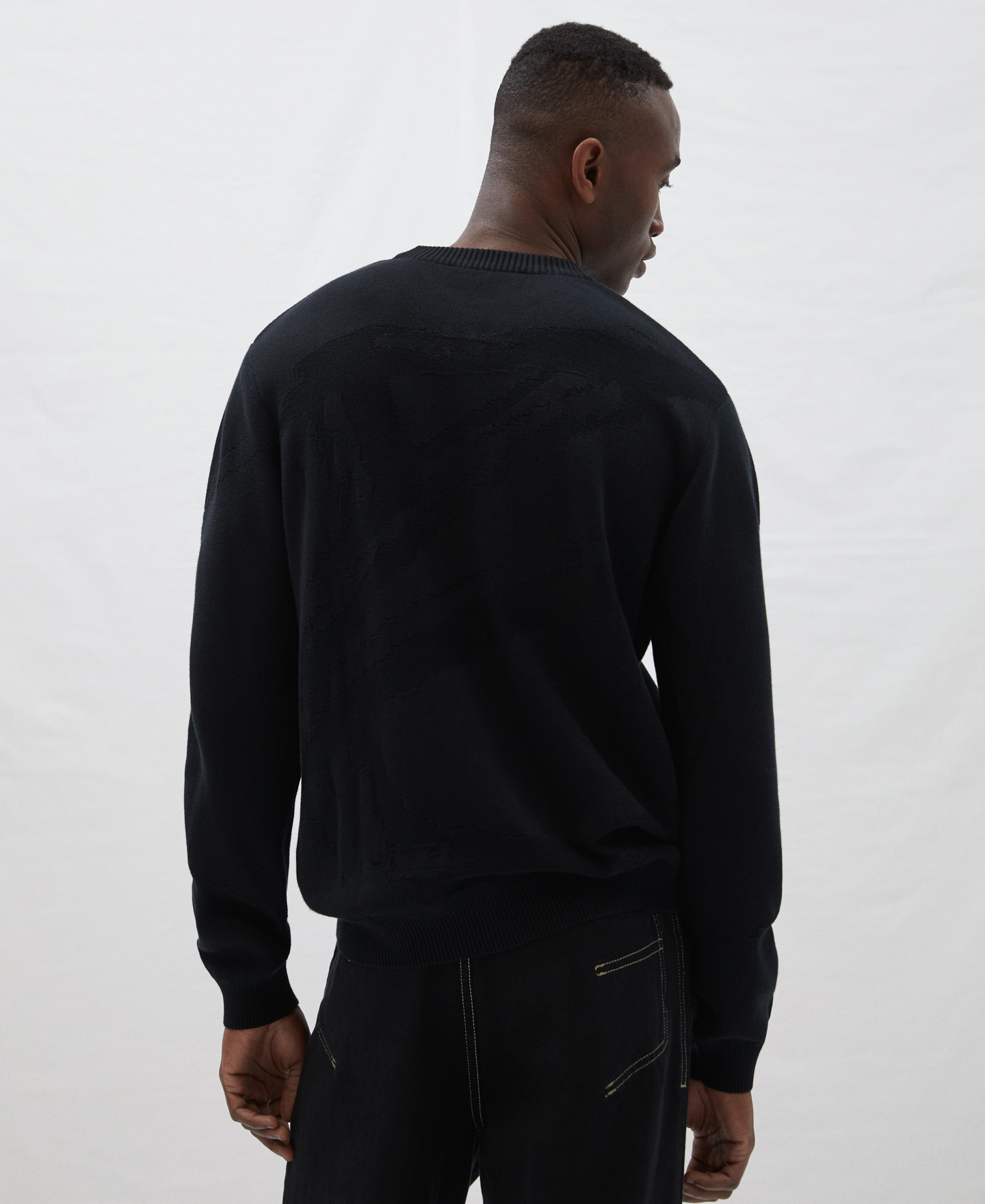 Cotton plated knit sweater image number 2