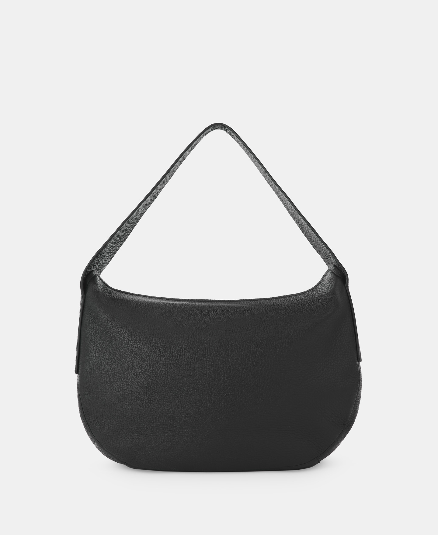 Grained leather horizontal hobo bag image number 0