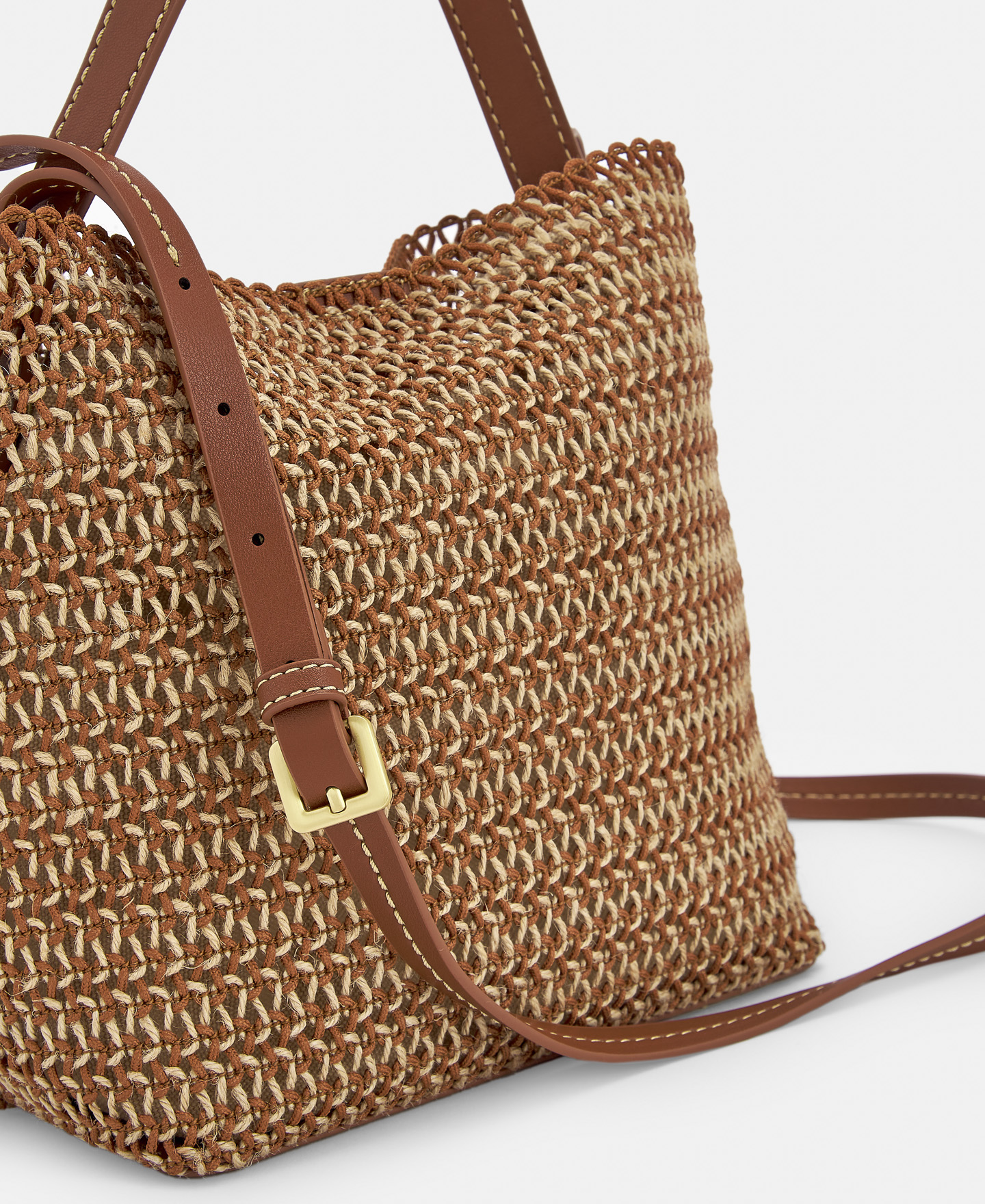 Recycled polyester and jute raffia bag image number 2
