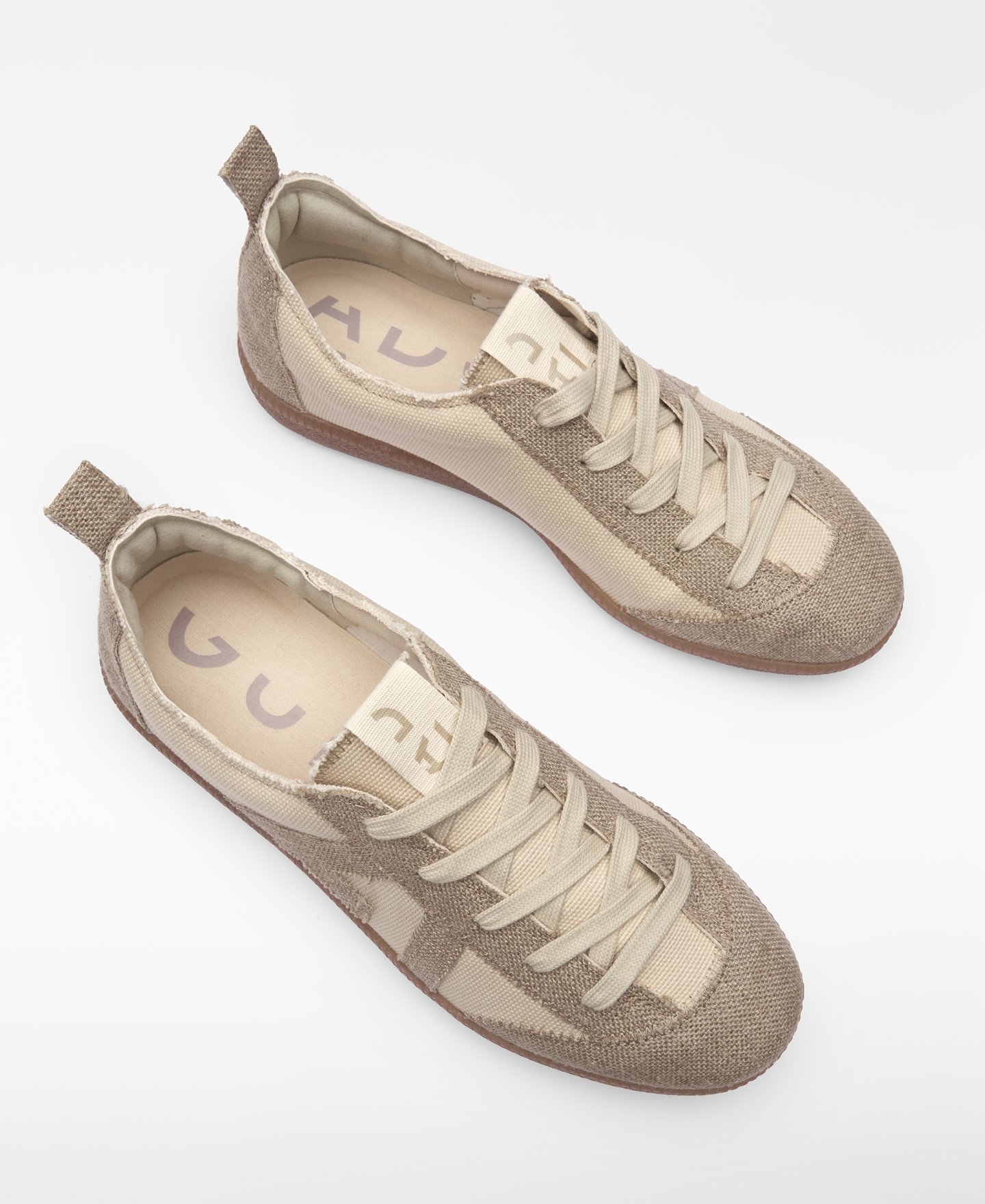 Maxi logo linen and cotton sneaker image number 1