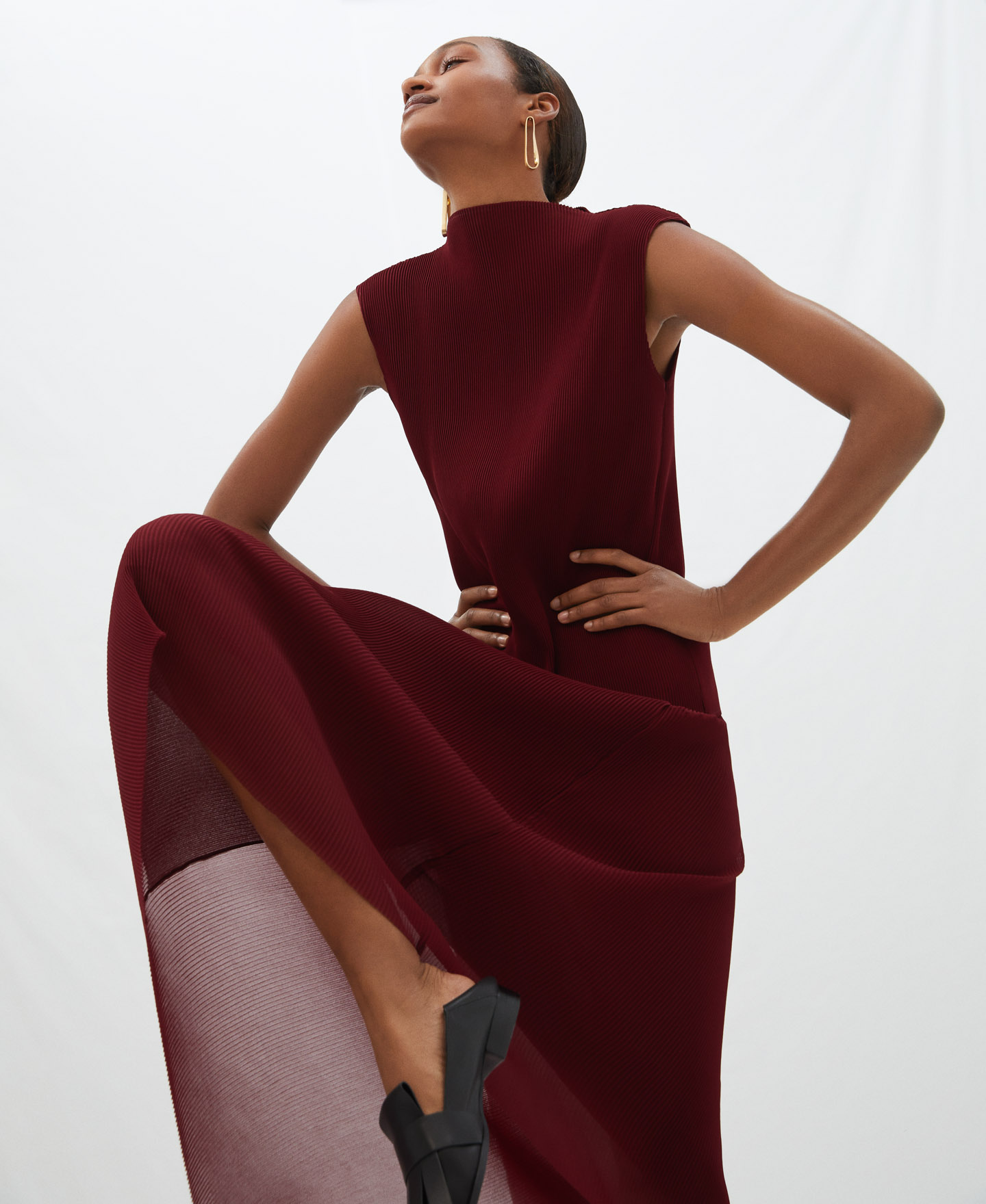 Asymmetric crinkle skirt image number 0