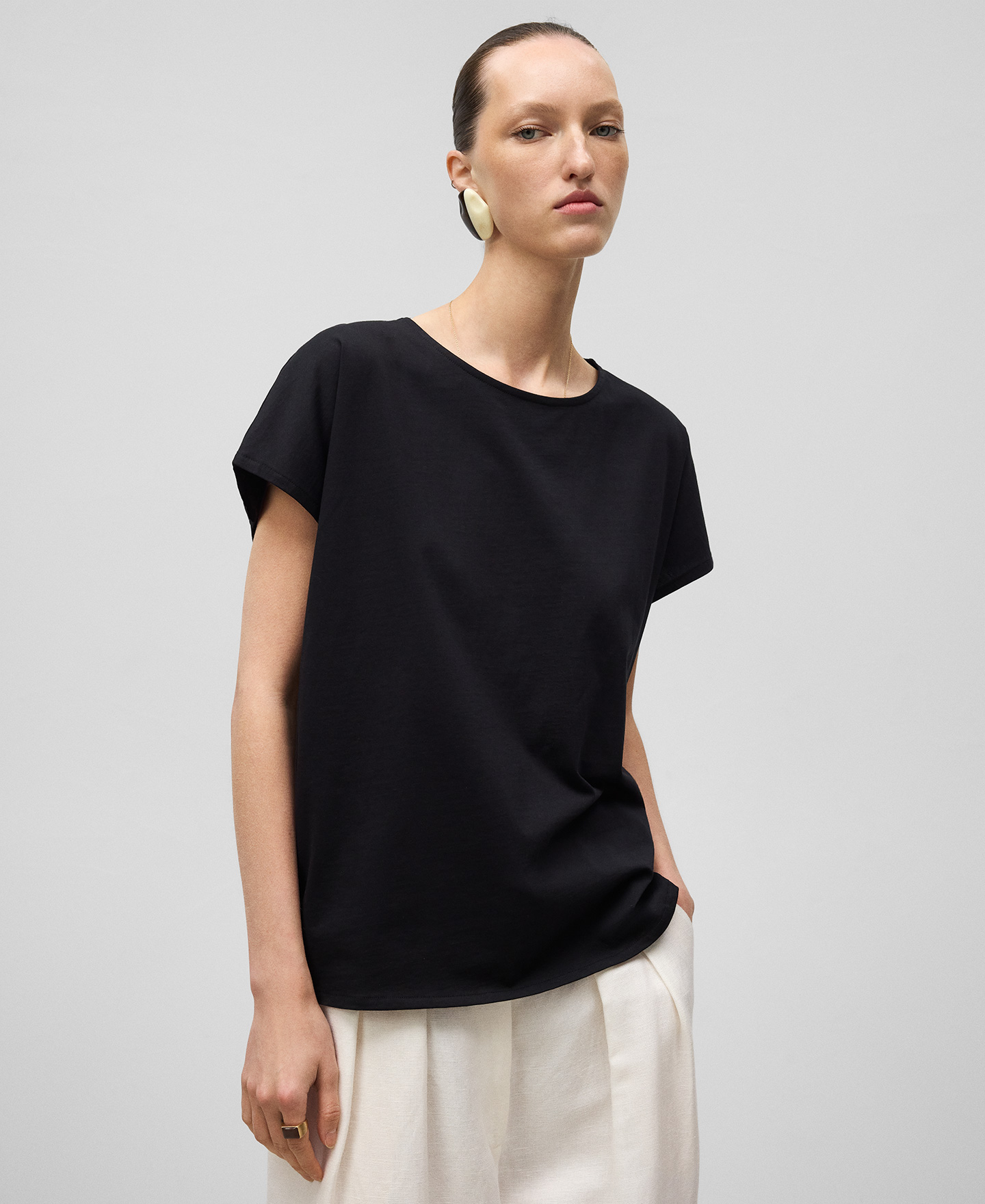 Organic cotton relaxed fit T-shirt woman image number 0