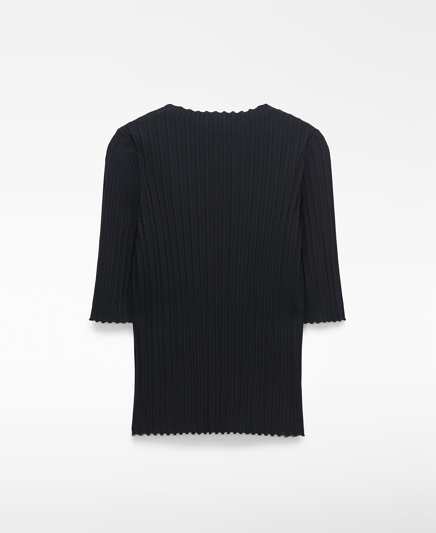 Boat neckline ribbed top image number 5