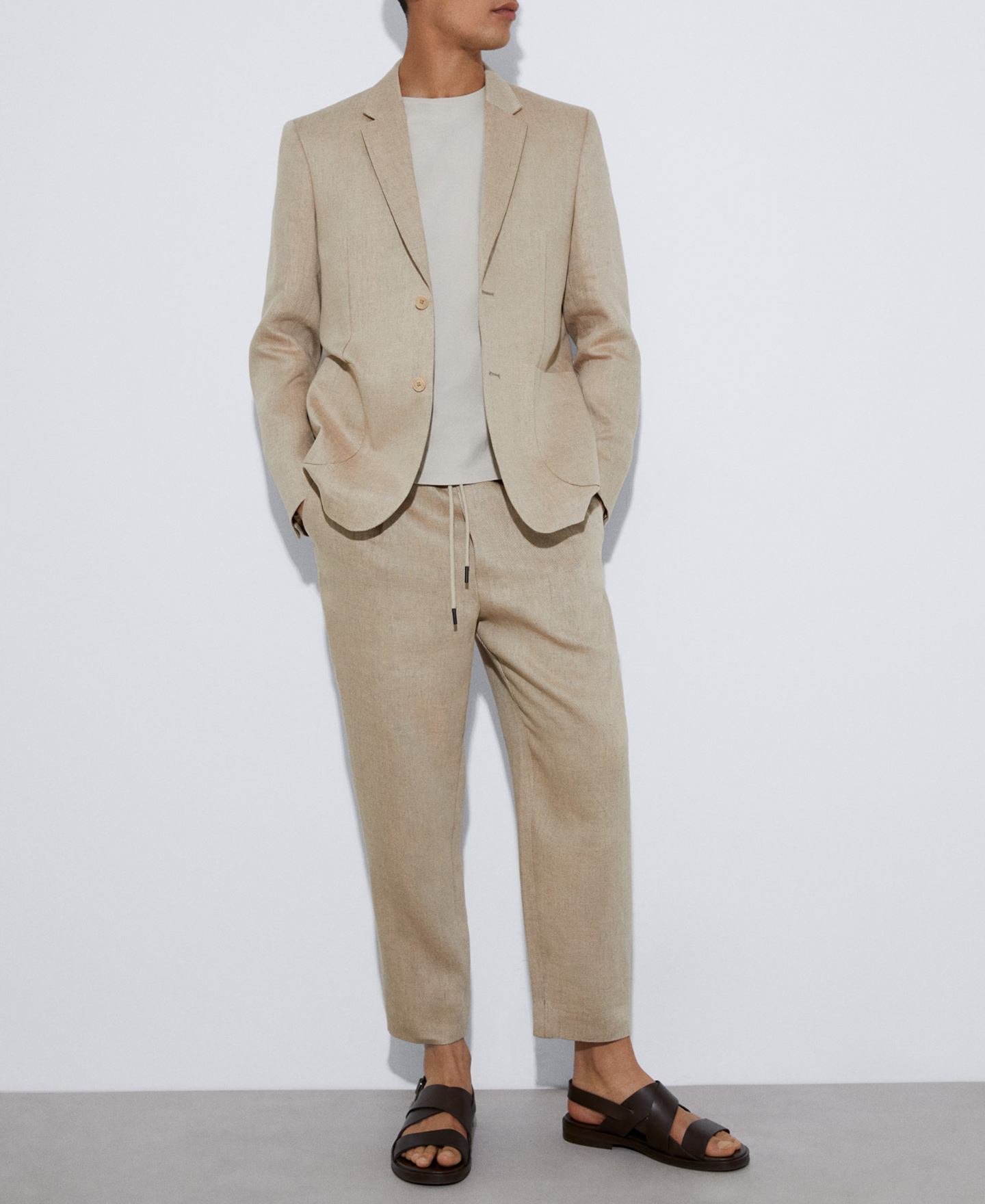 Linen jogger pants image number 1
