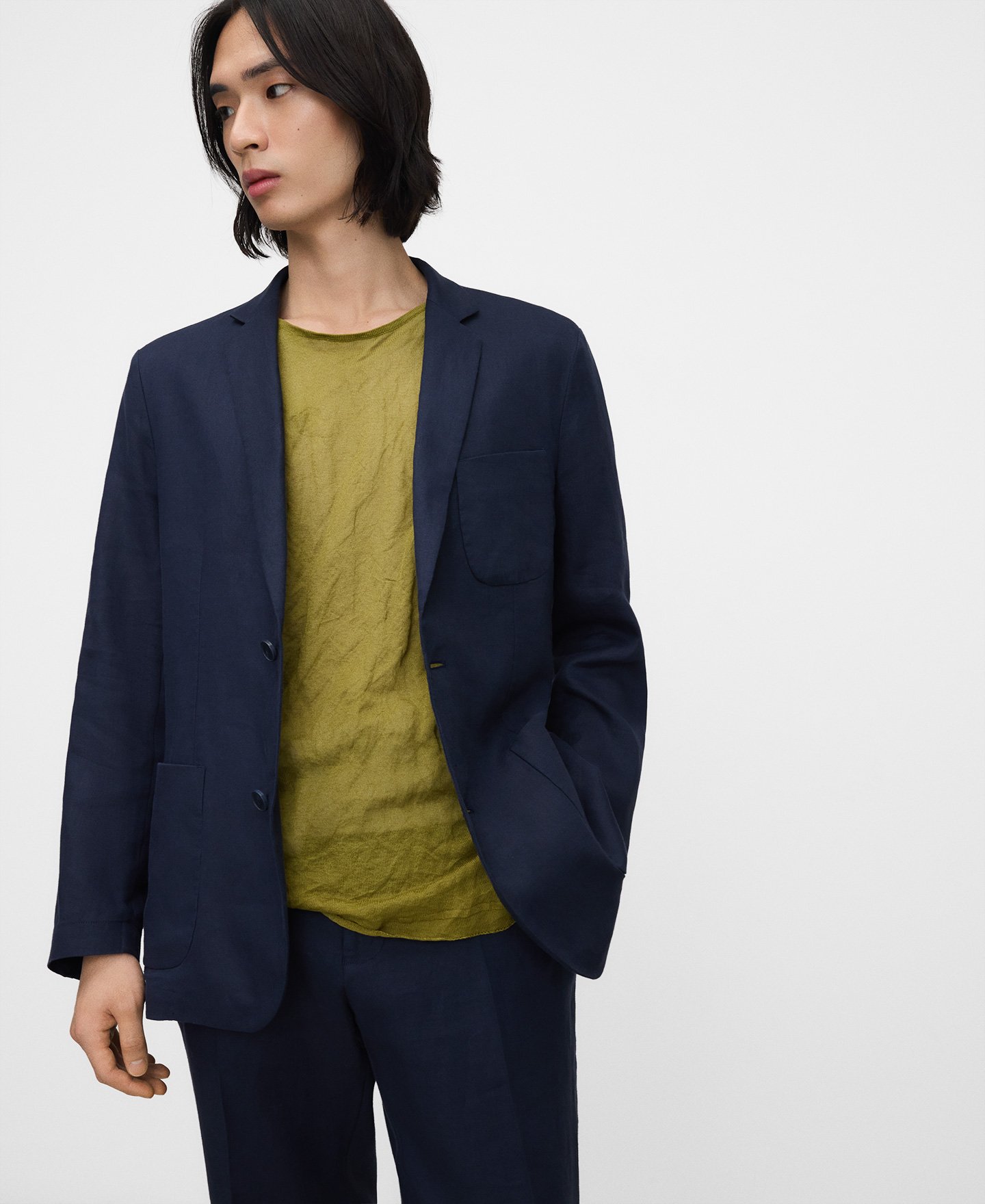 Linen tailored blazer image number 0