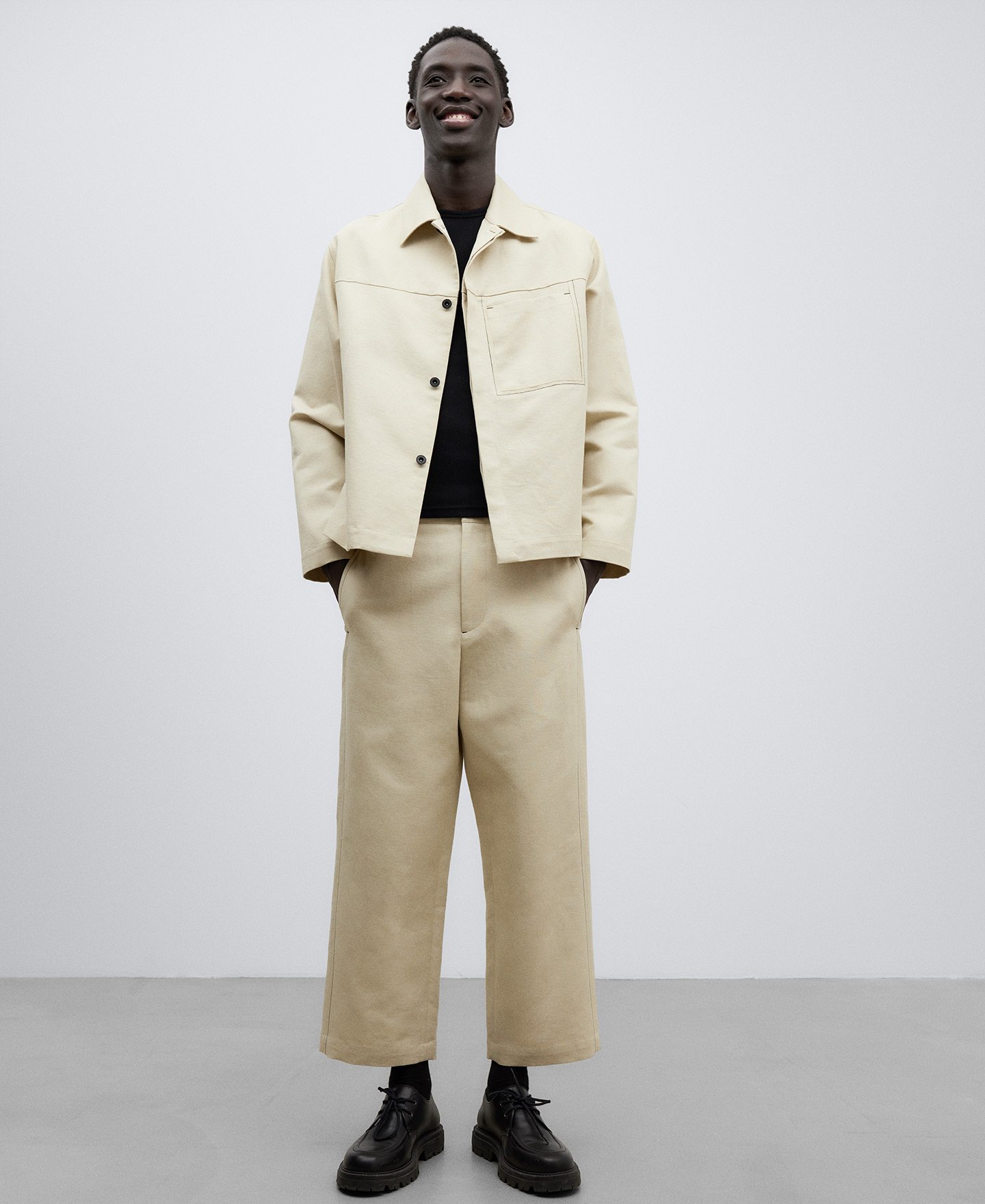 Cotton linen trousers for man image number 1