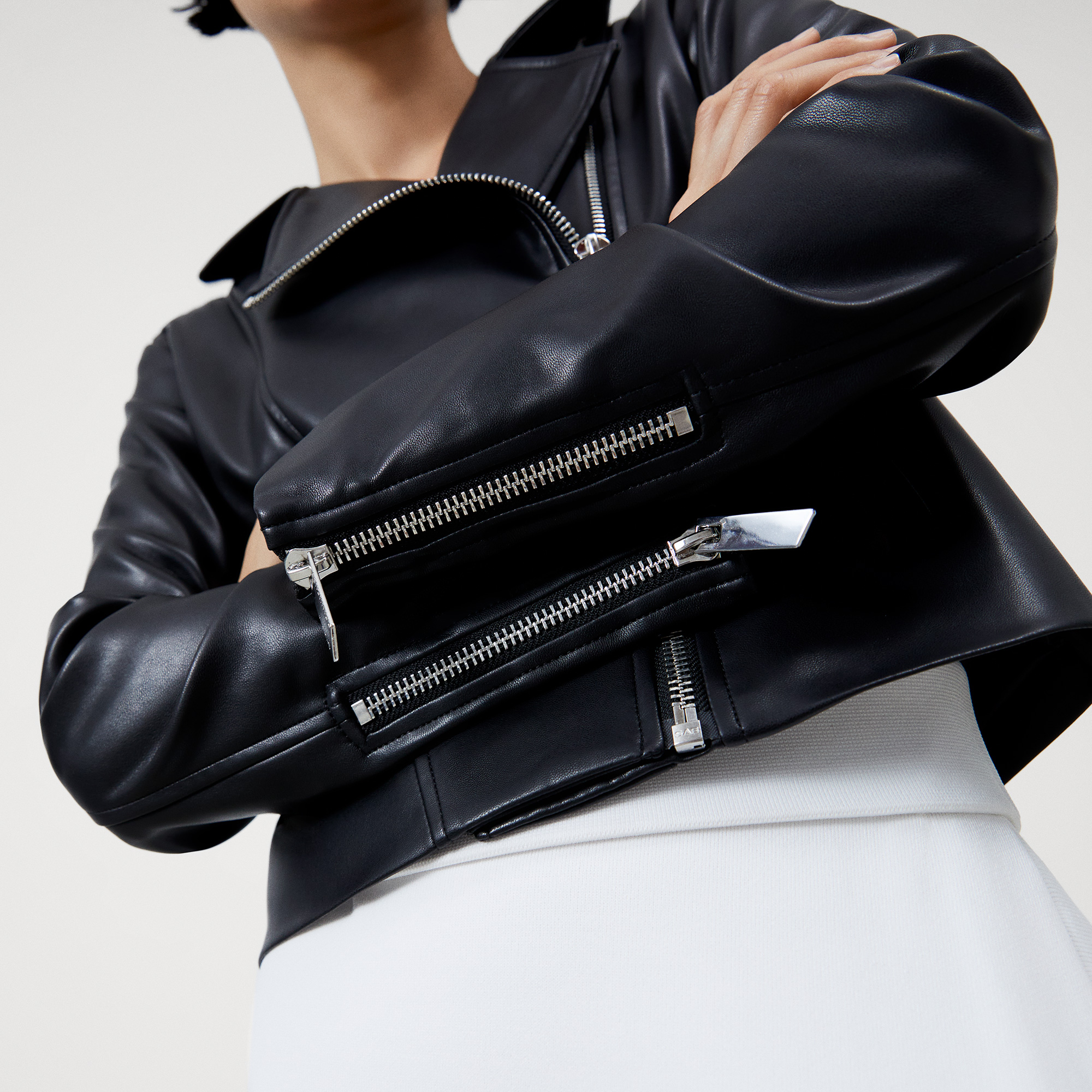 Recycled polyester biker jacket image number 5
