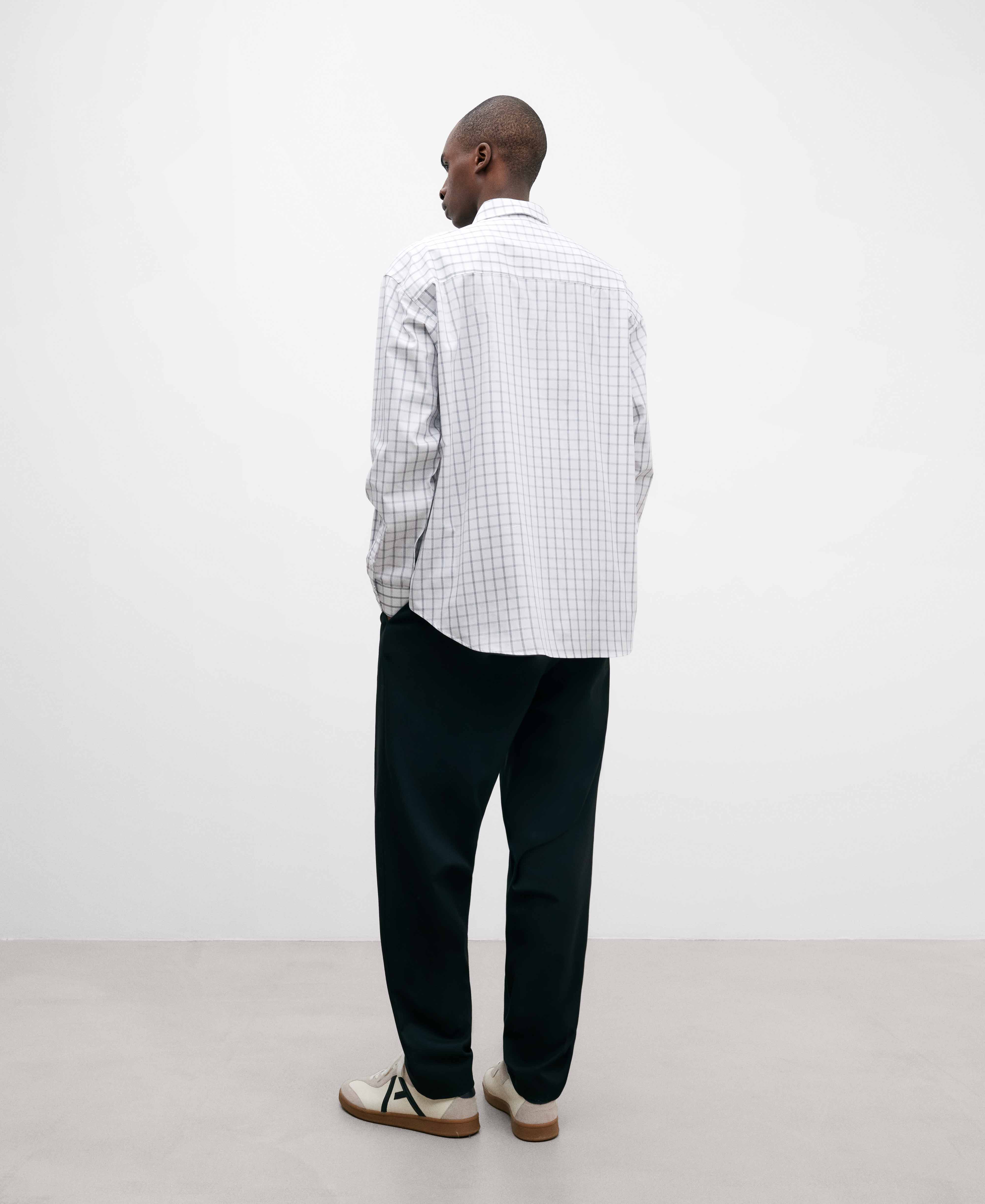 Camisa algodón oversize pespuntes hombre image number 2