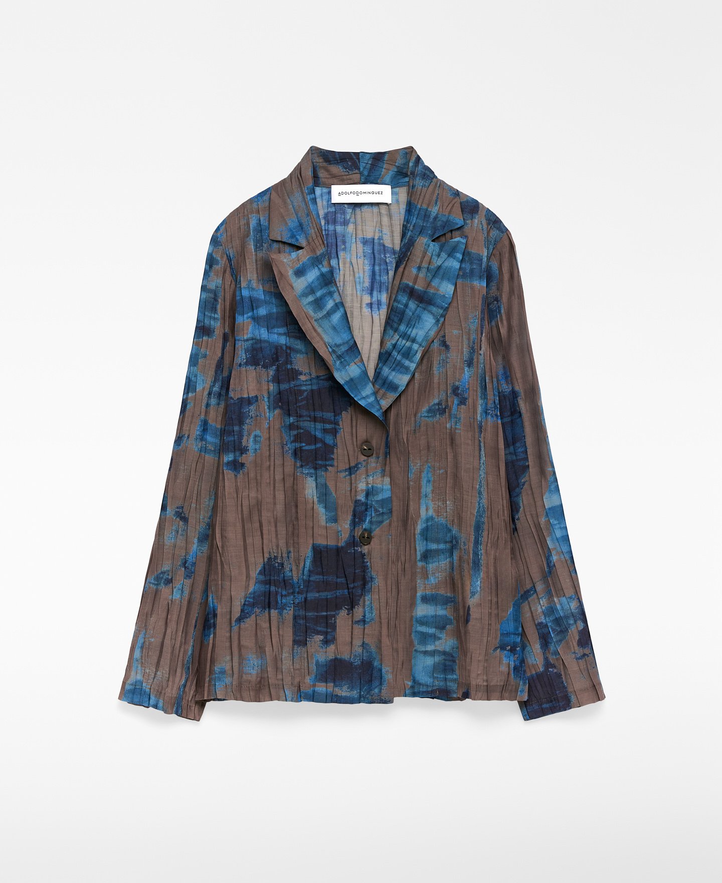 Blazer crinkle estampada mujer image number 4