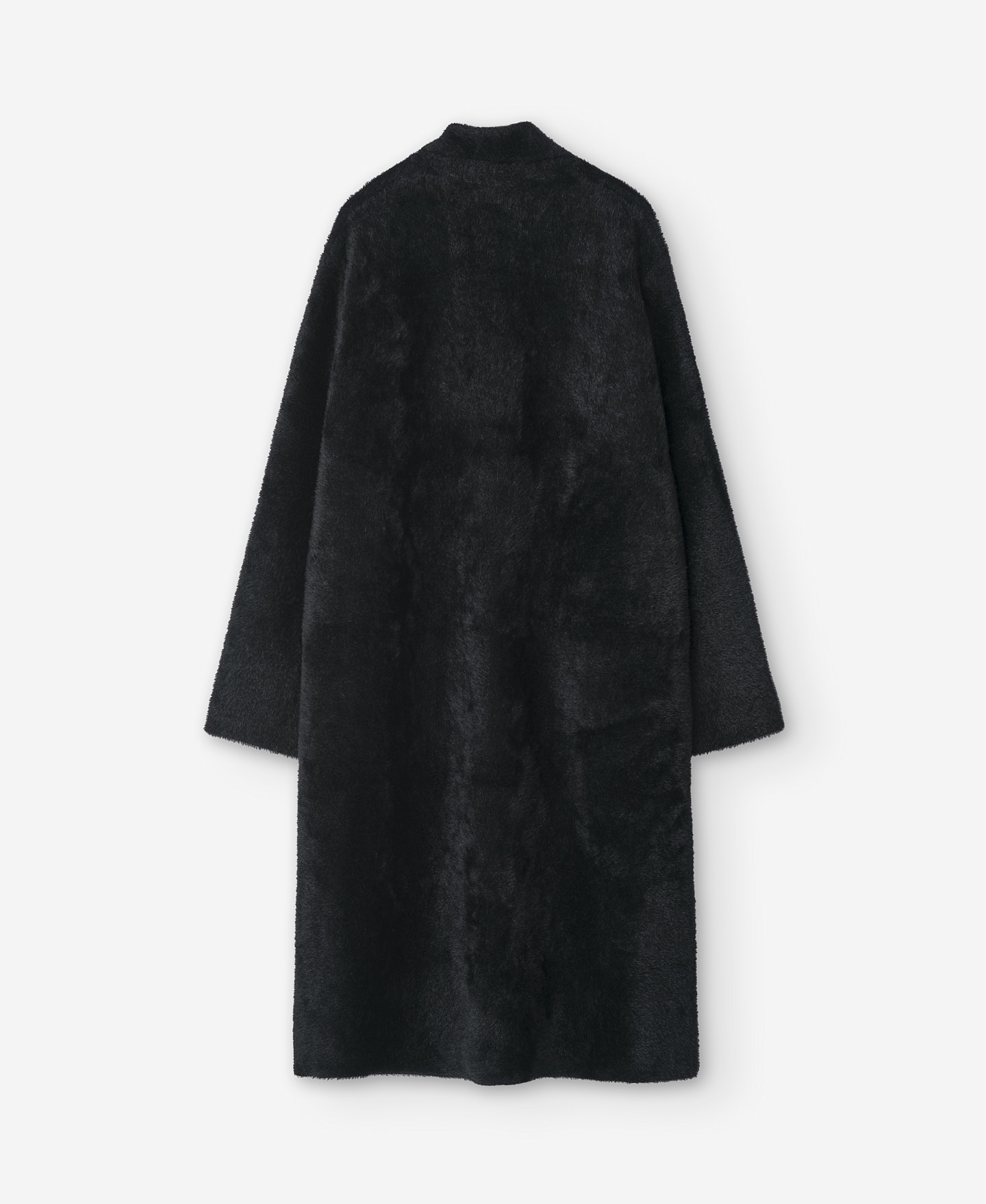 Black nylon fabric coat for women image number 5