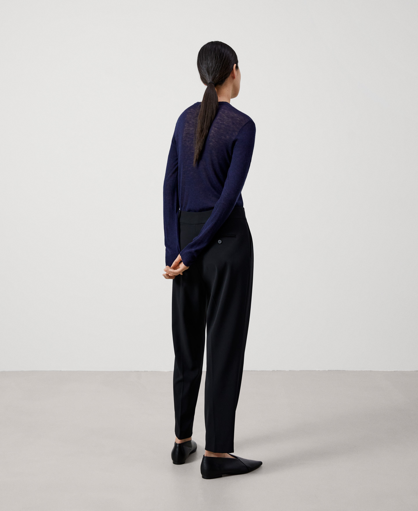 Merino wool crew neck sweater image number 2