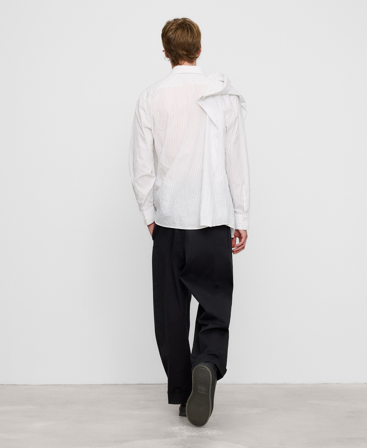 Camisa doble efecto arrugado rayas image number 2