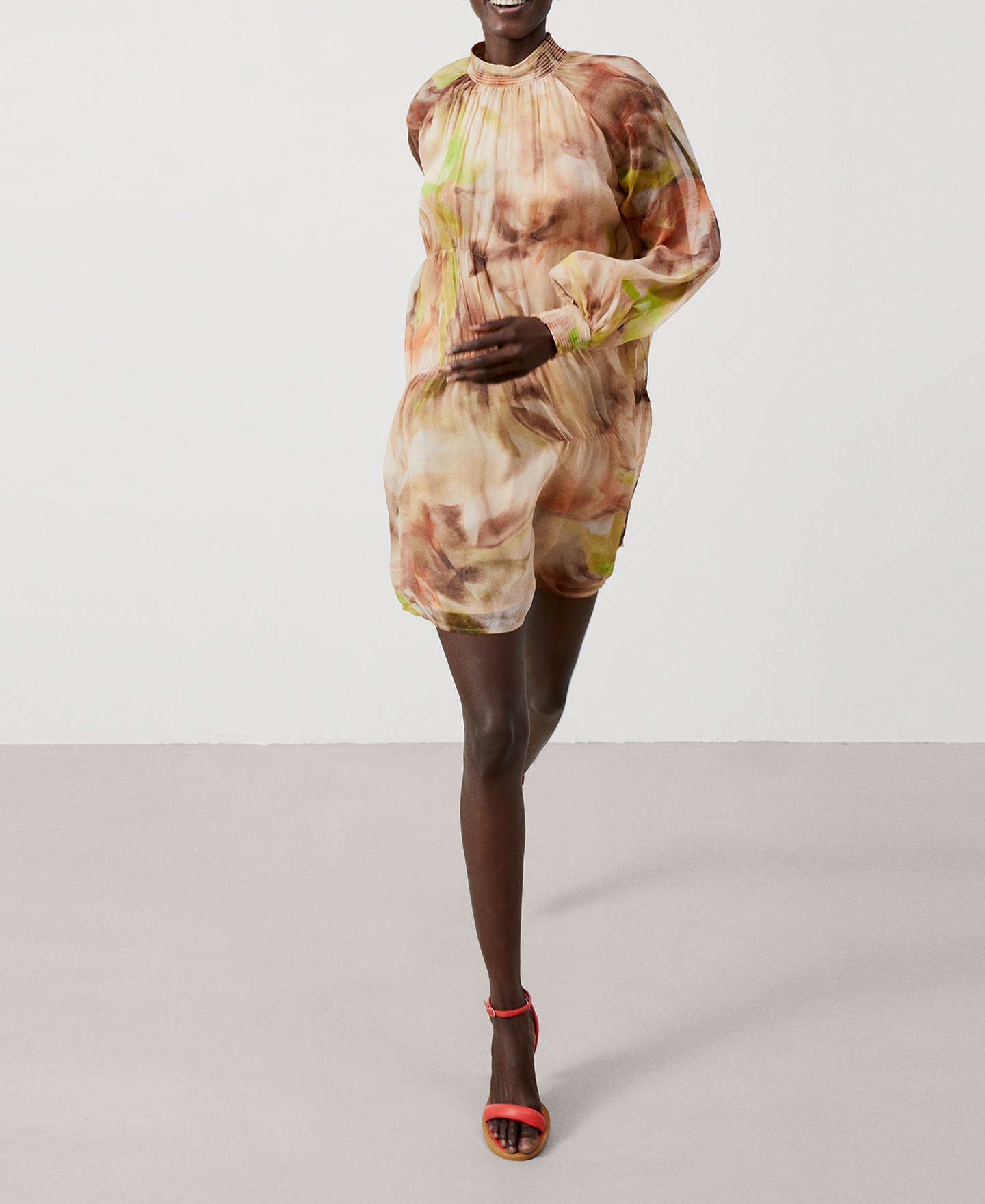 Short print dress A line image number 5