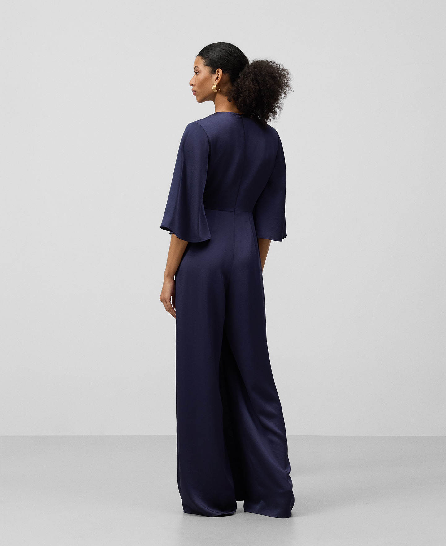 Navy blue long jumpsuit woman image number 2