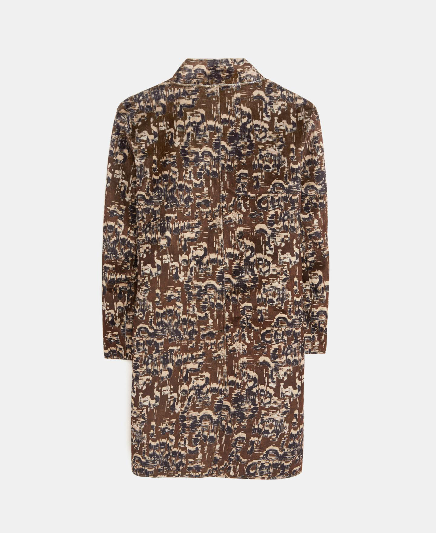 Mandarin collar printed coat image number 5