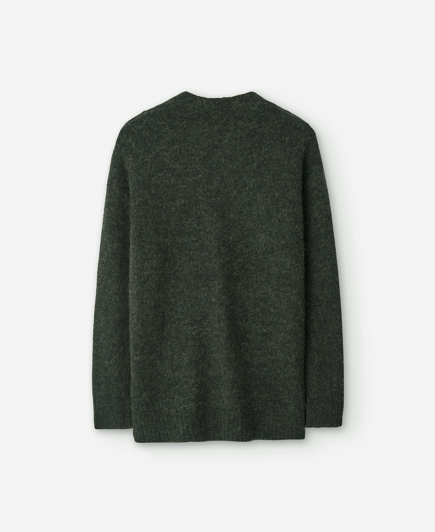 Green alpaca knit cardigan for men image number 5