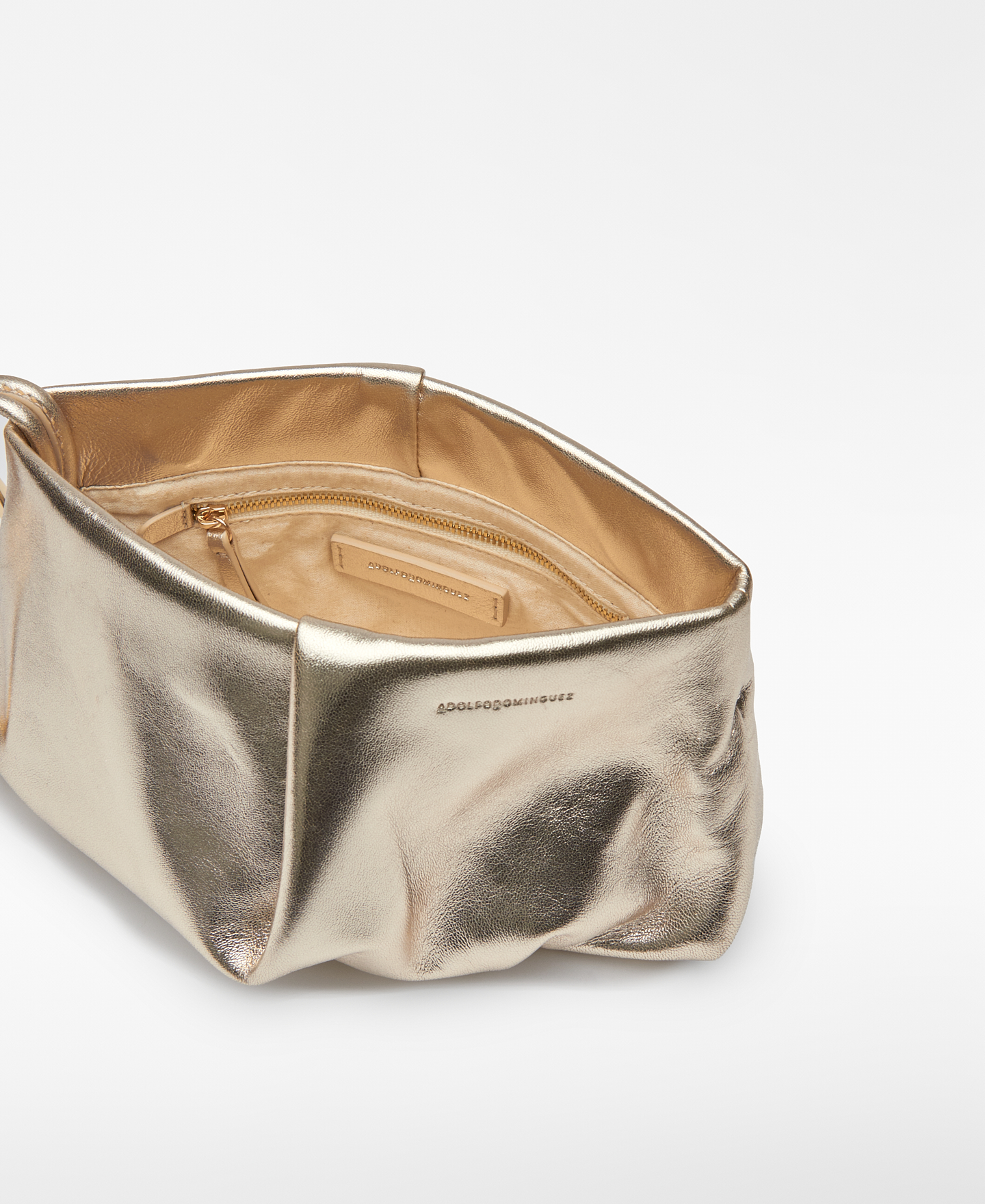 Leather metallic clutch image number 2