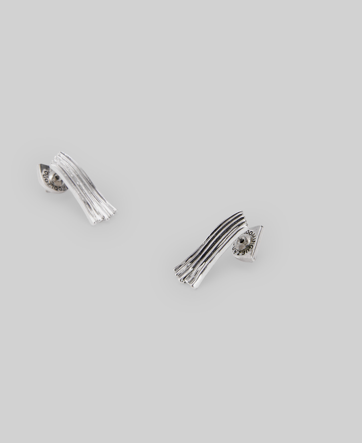 Metal brick earrings woman image number 1