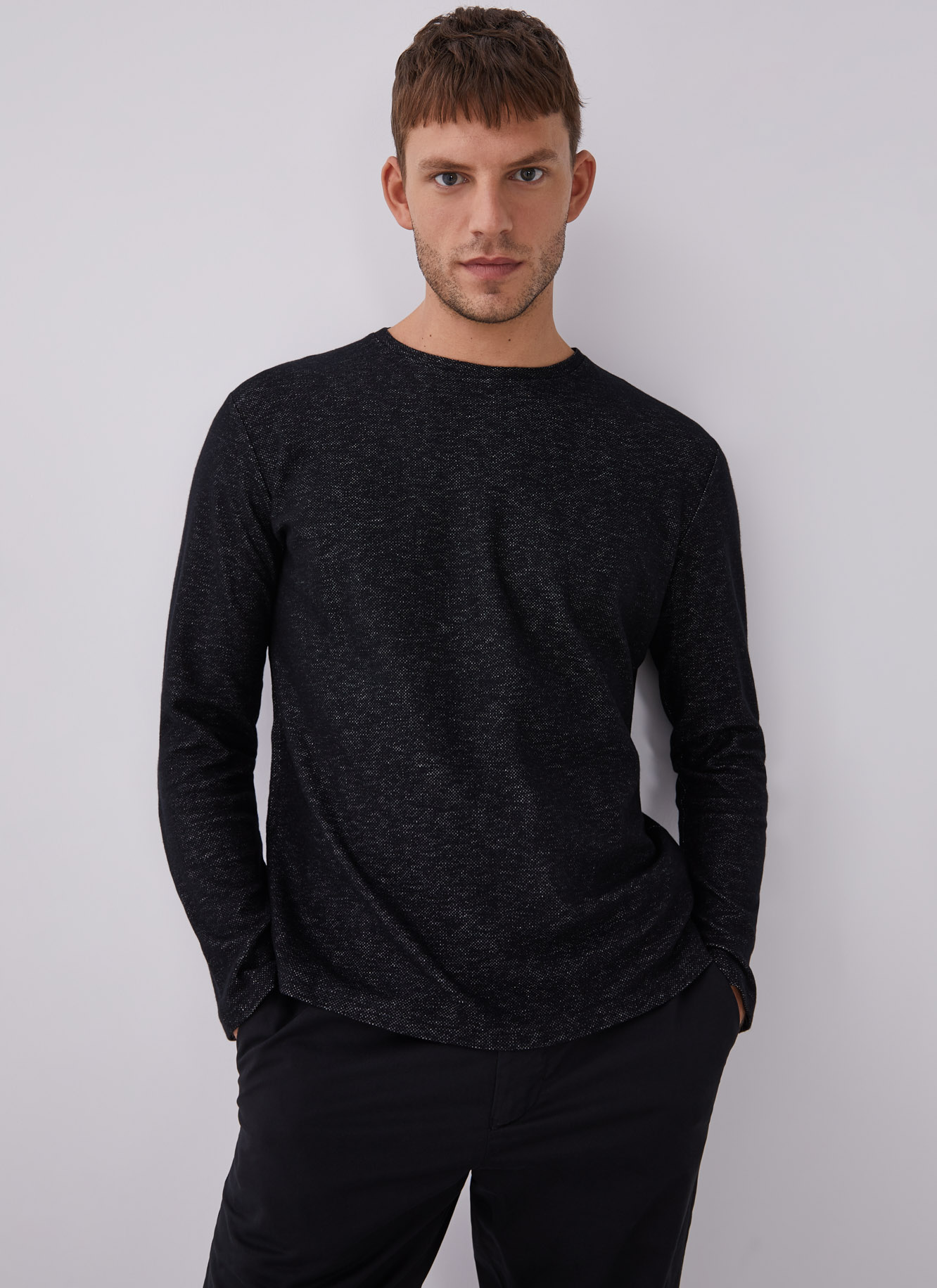 Mottled t-shirt with long sleeve image number 0