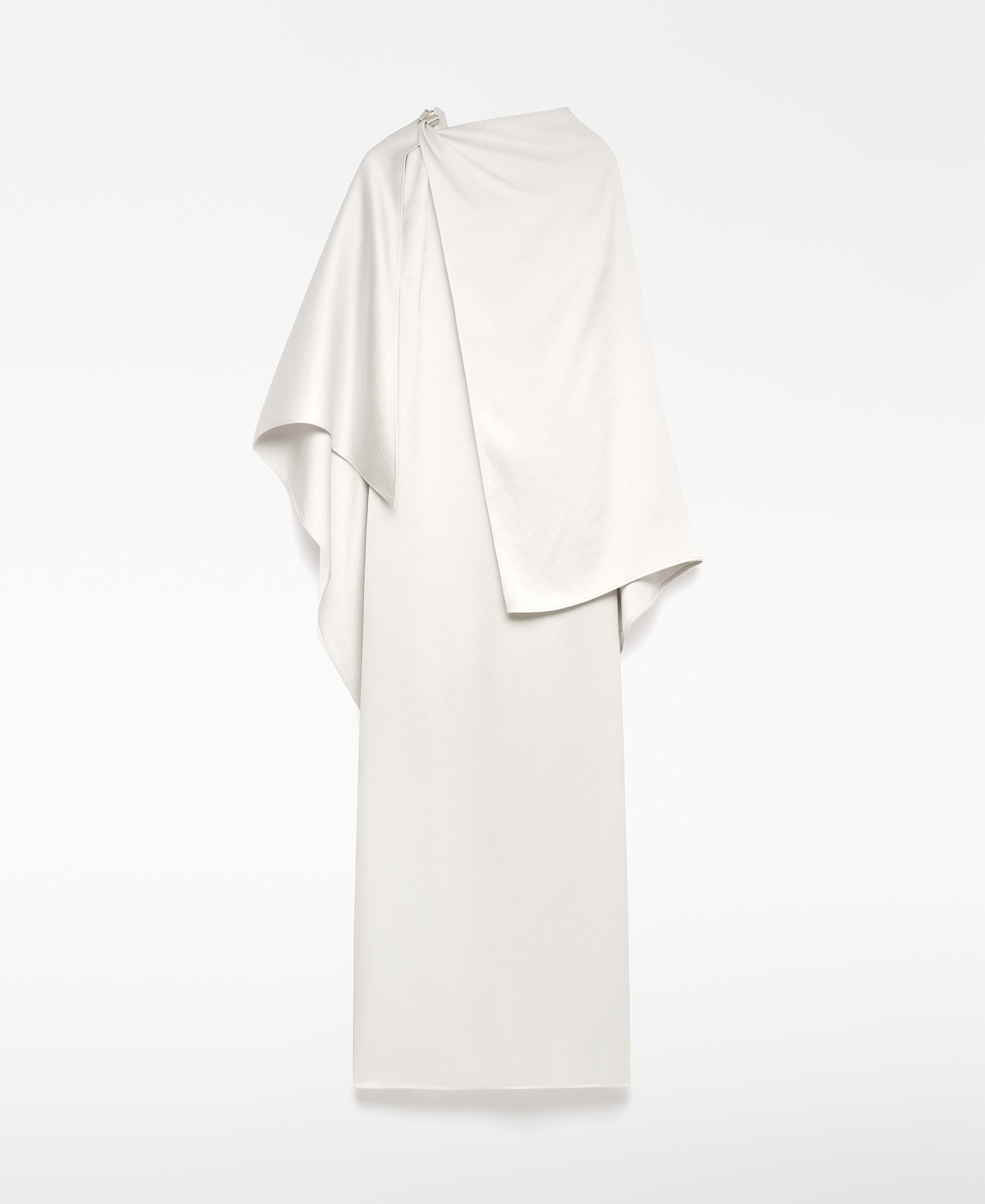 Long dress with asymmetrical shawl woman image number 4