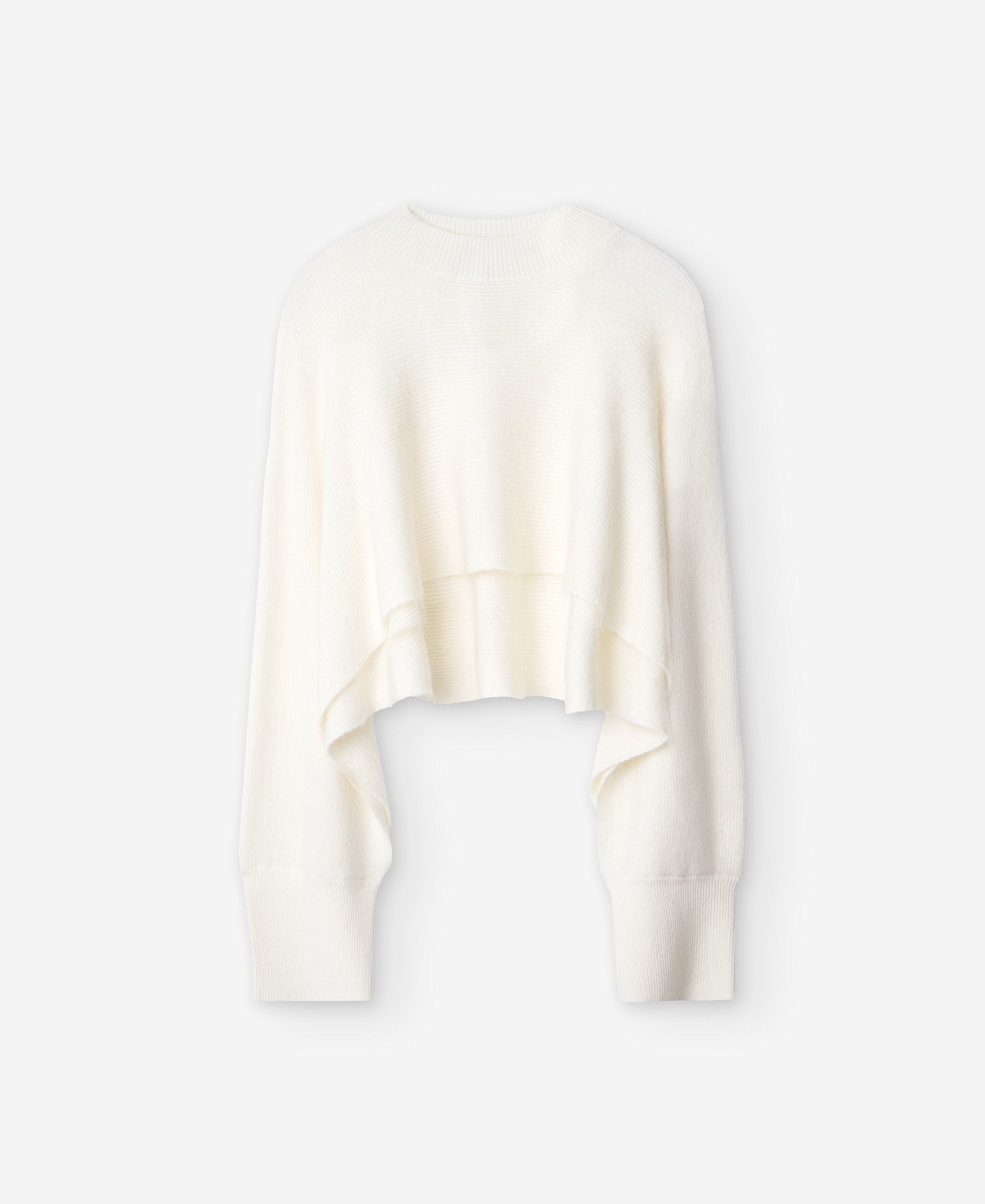 Cream knitted scarf-collar for women image number 4