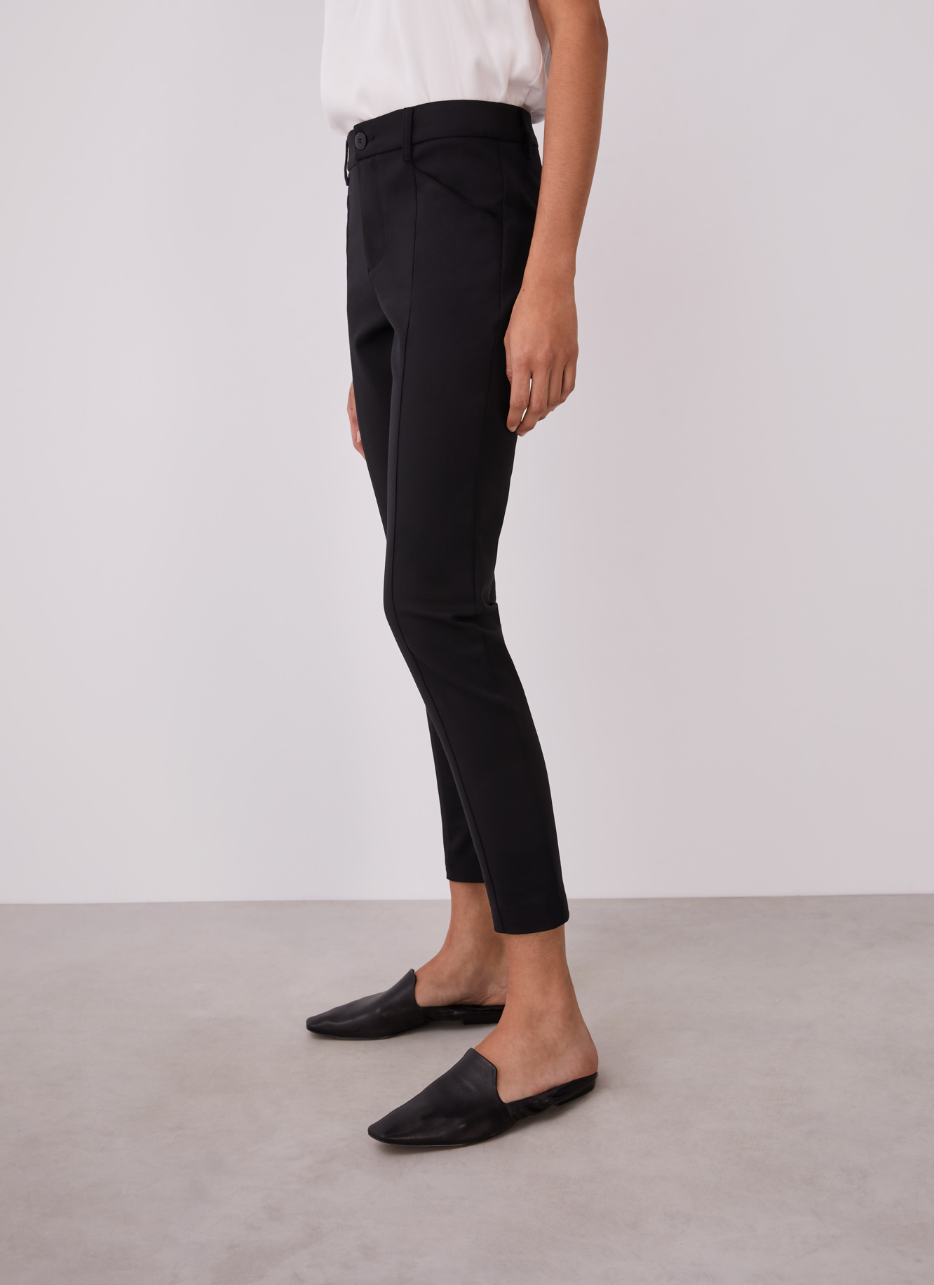 Slim fit trousers with stitching details image number 4