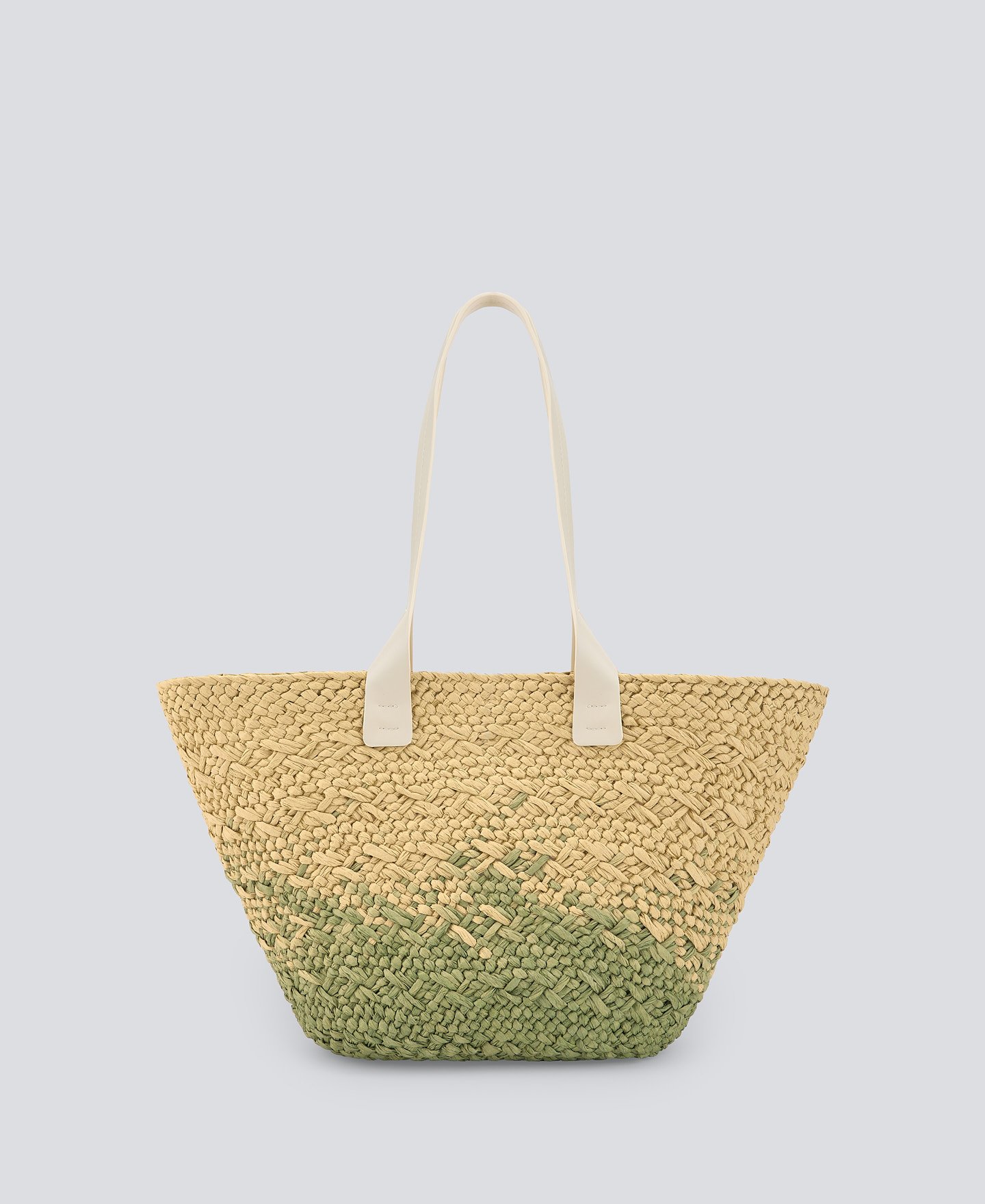 Medium braided paper shopper bag woman image number 1