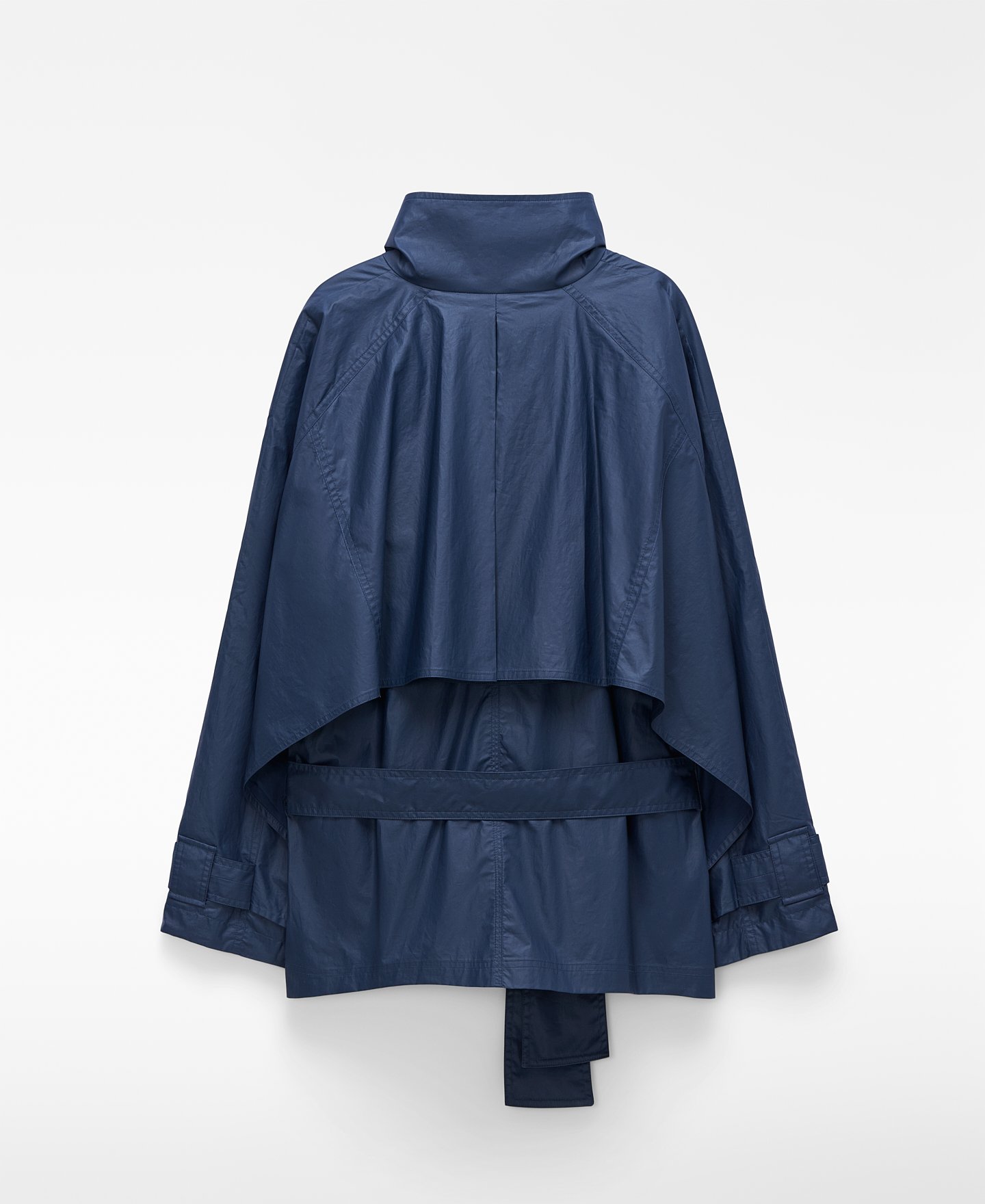 Funnel neck short trench coat image number 7