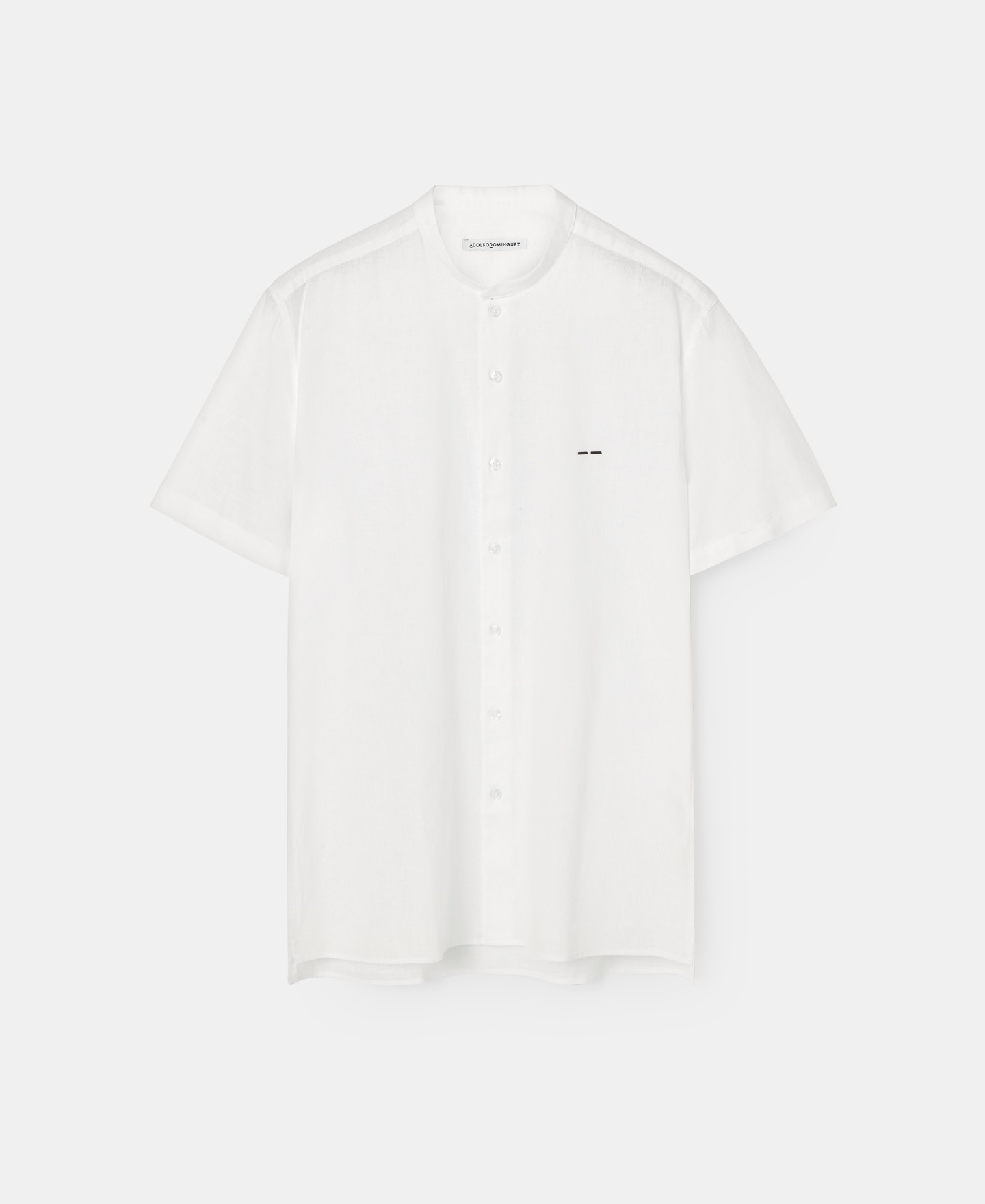 Mandarin collar short sleeve shirt image number 4