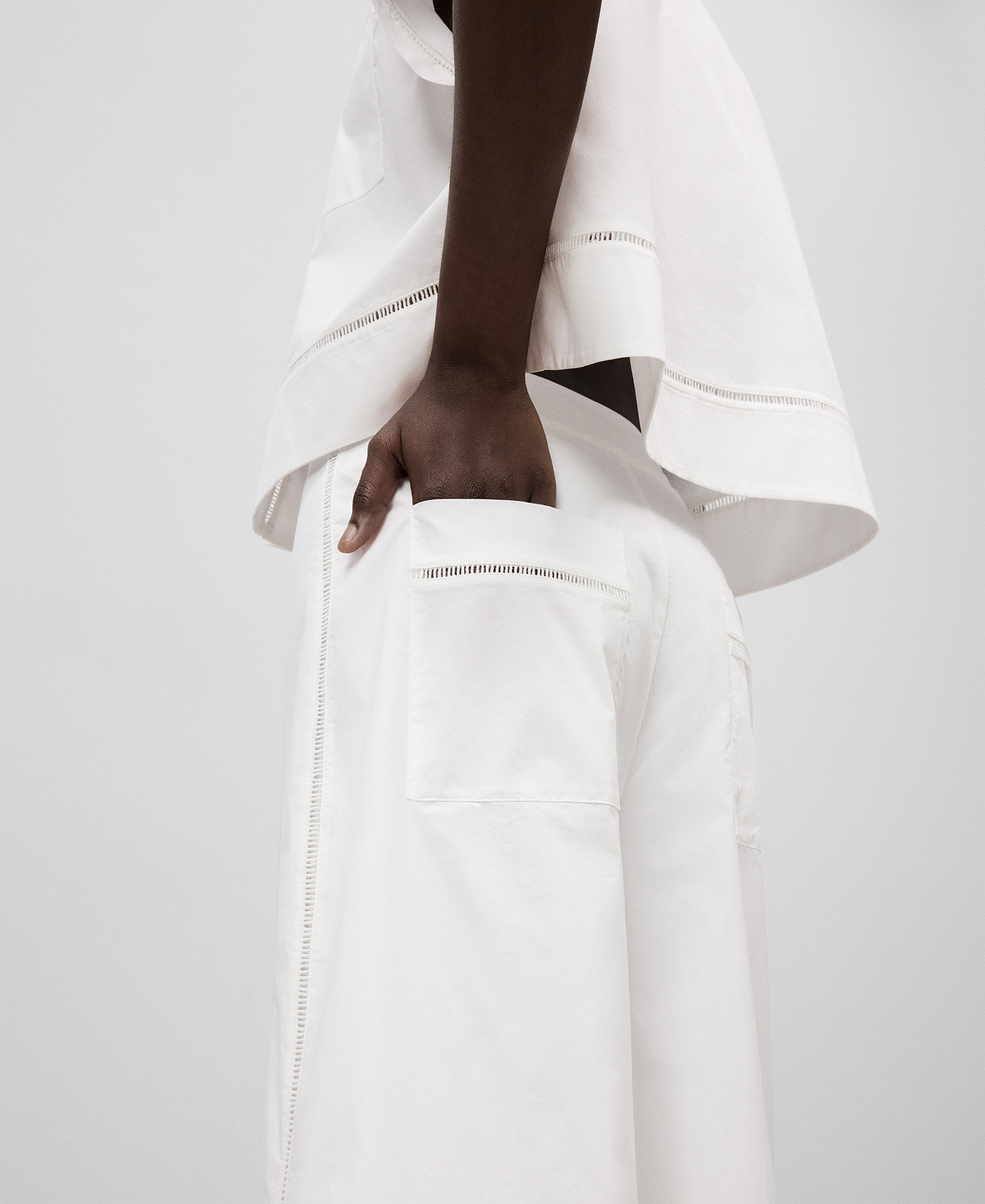 Cotton straight trousers woman image number 3