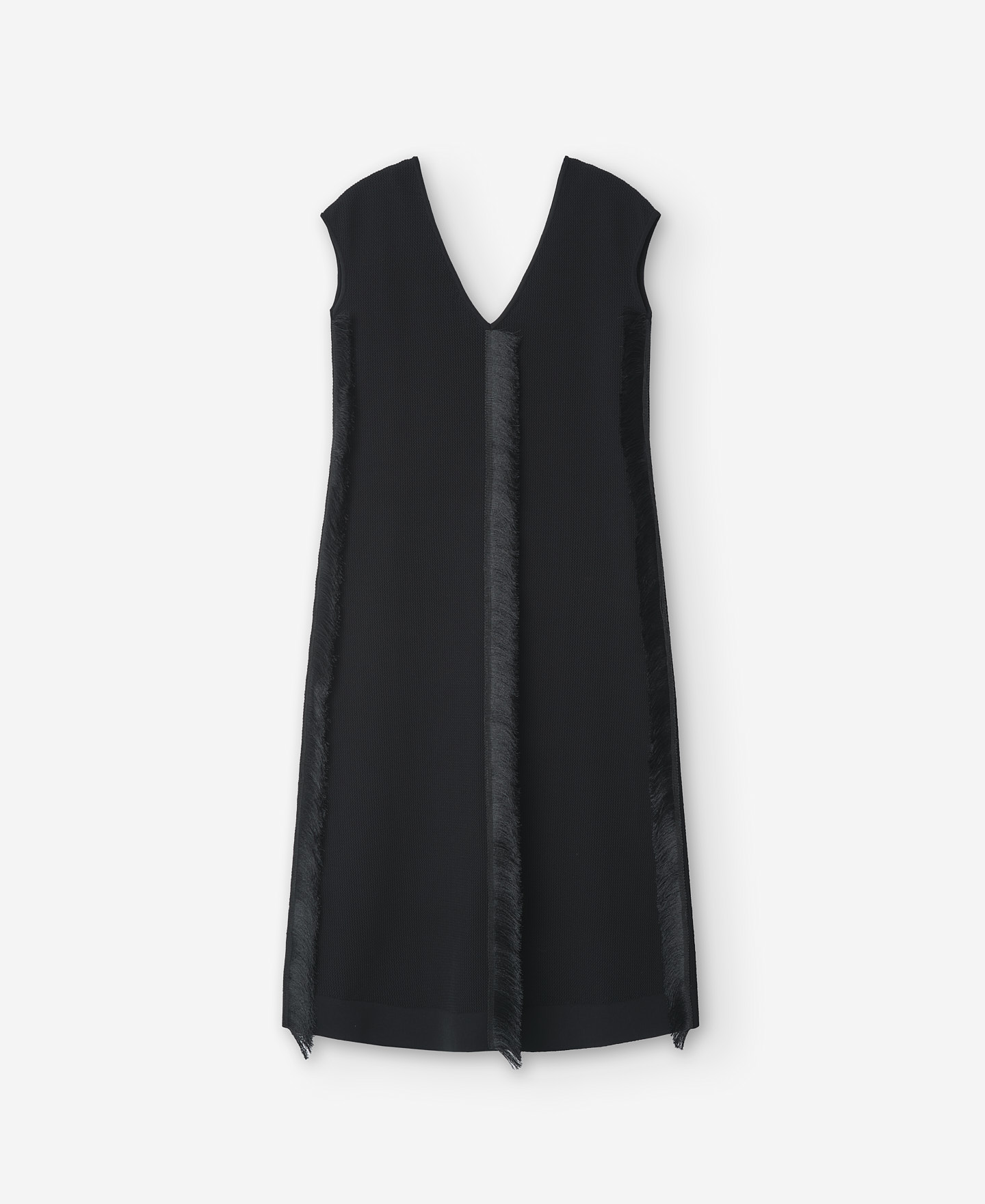 Vestido negro flecos poliéster reciclado image number 5