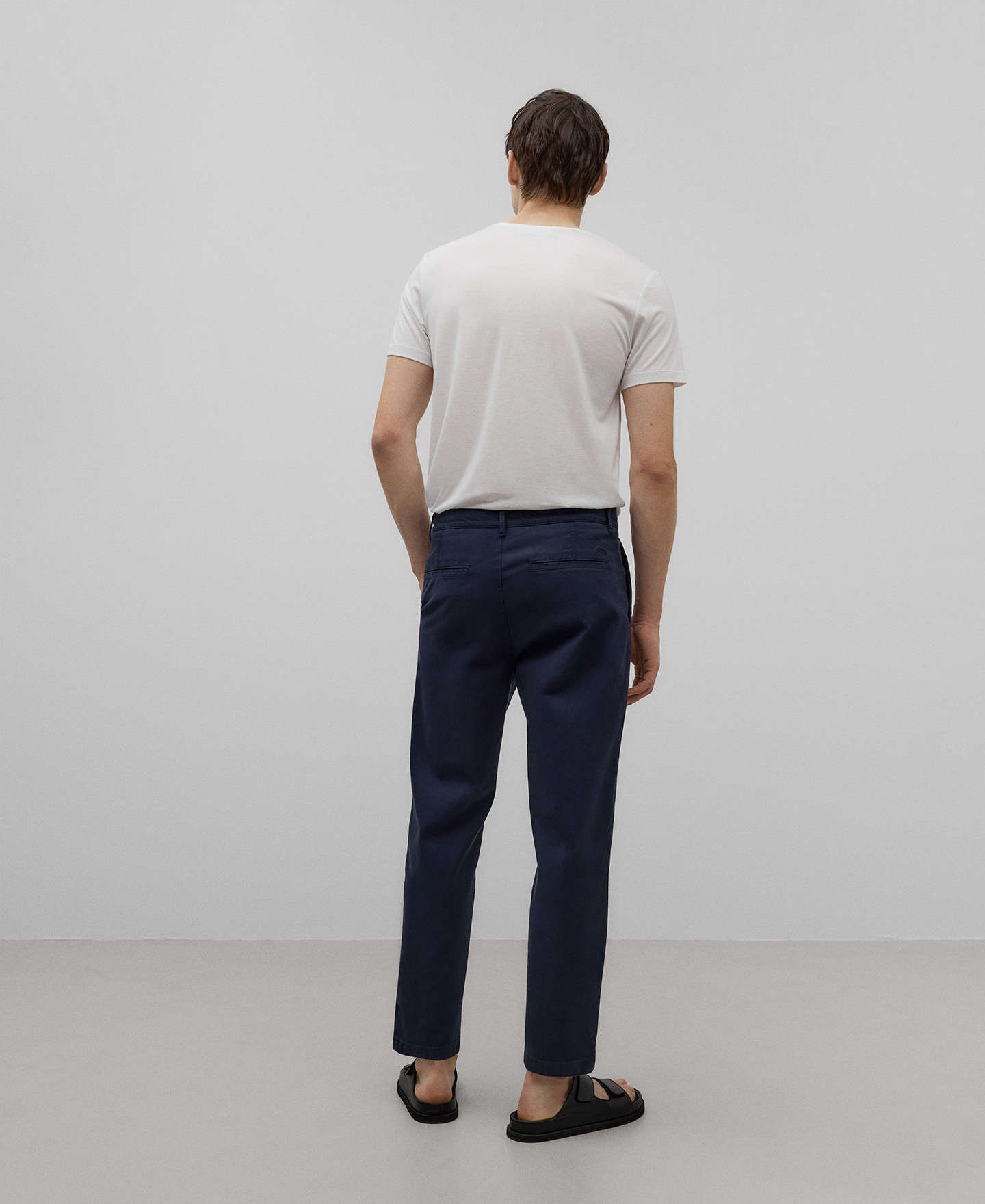 Cotton twill chino trousers man image number 2