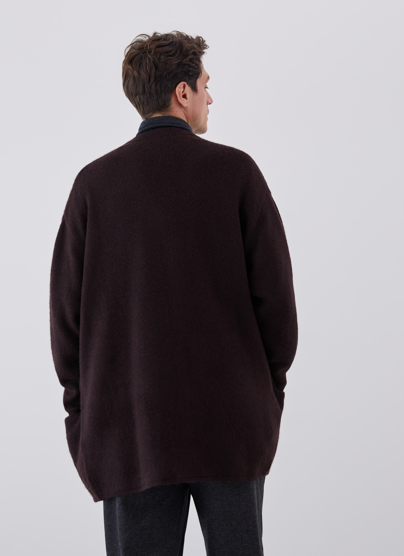 Long knitted cardigan image number 1