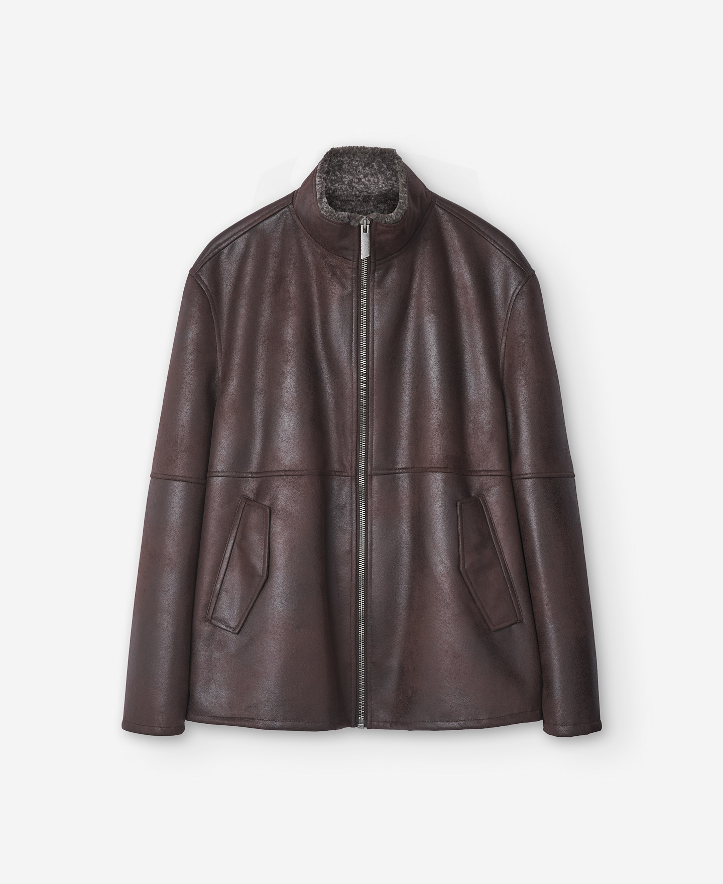 Chaqueta en poliéster marrón para hombre image number 4