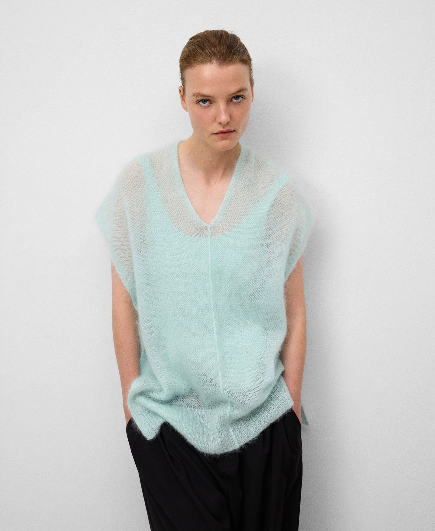 Chaleco punto con mohair mujer image number 0