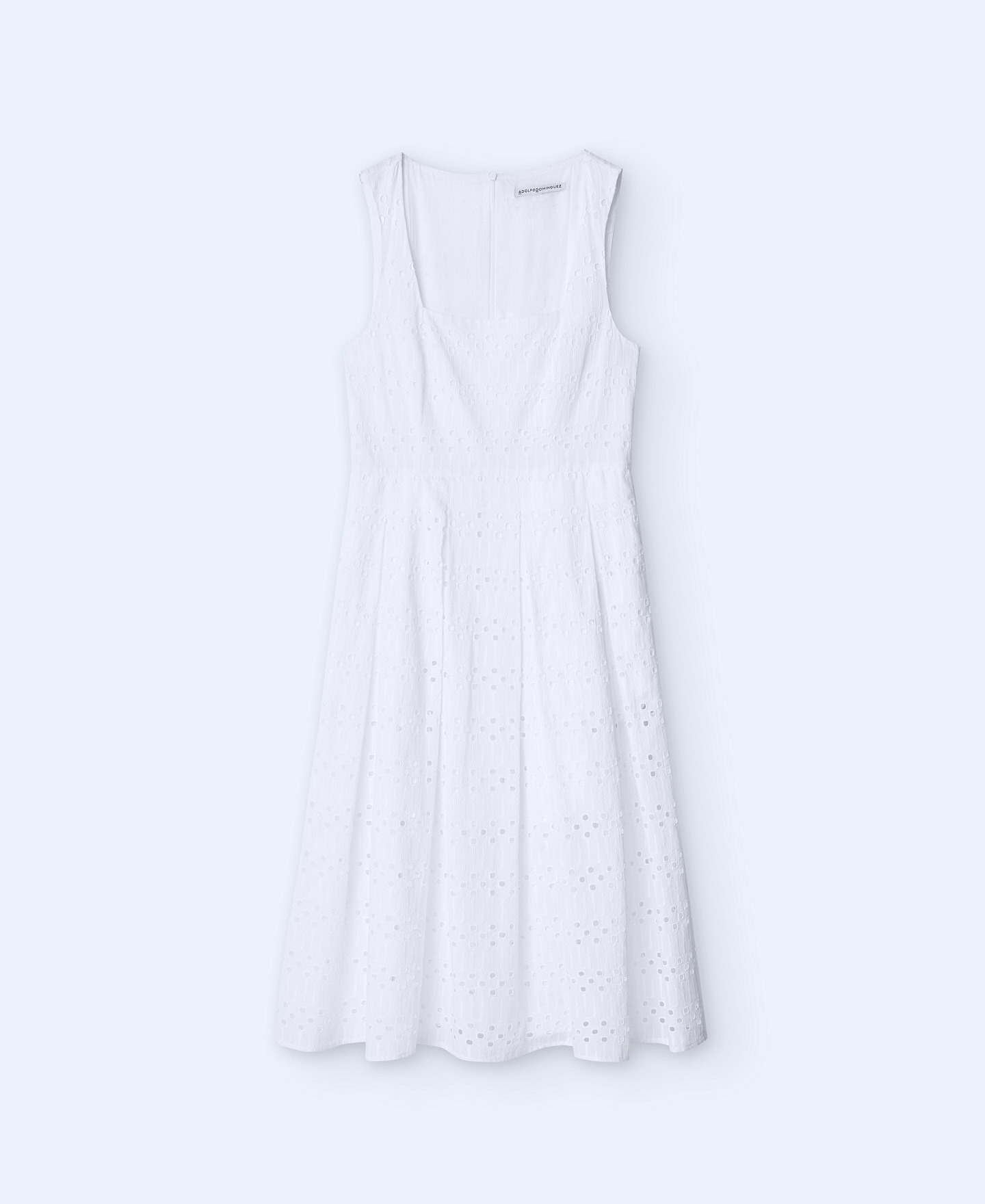 Embroidered square neckline dress image number 0