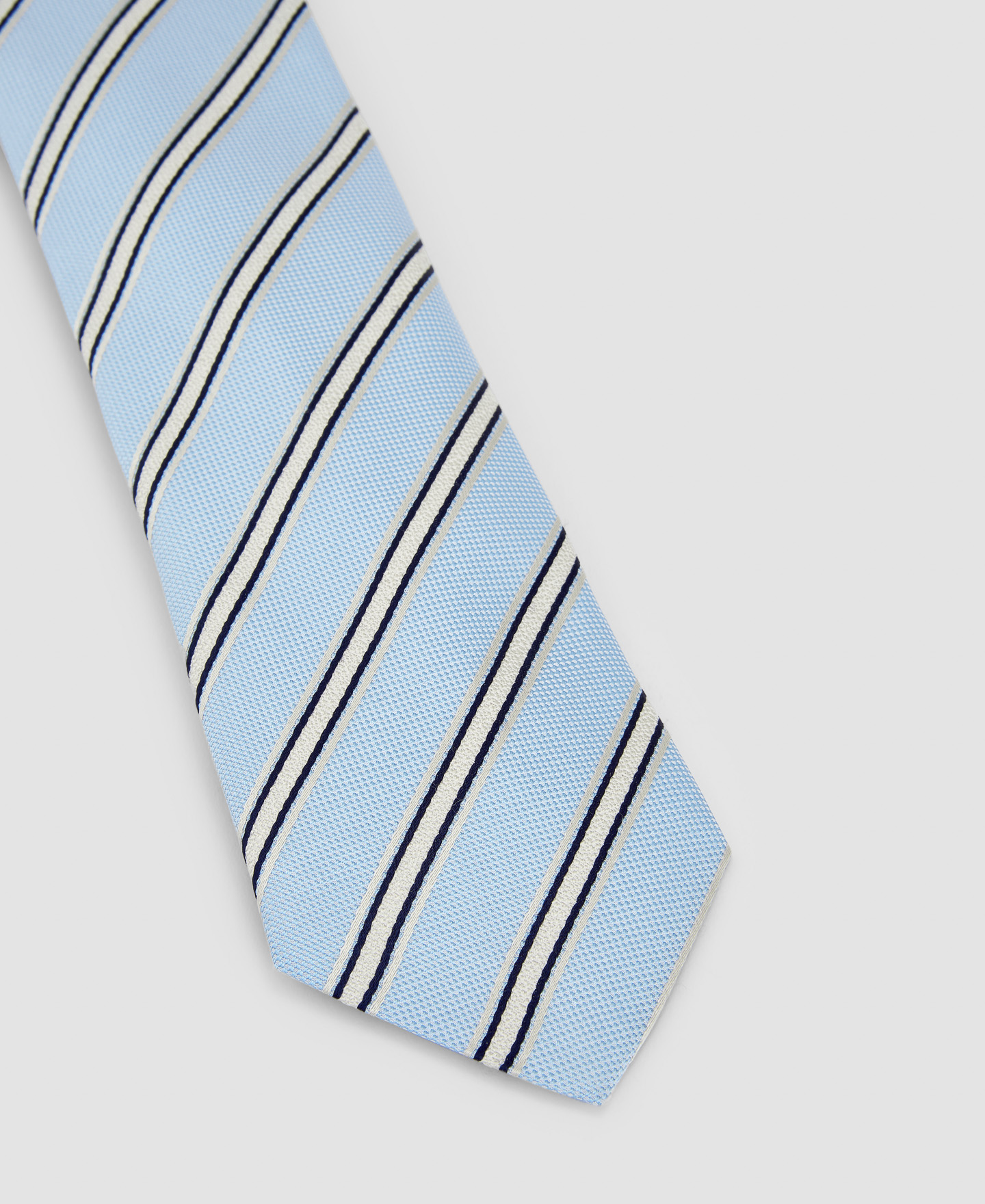 Natural silk striped tie image number 1