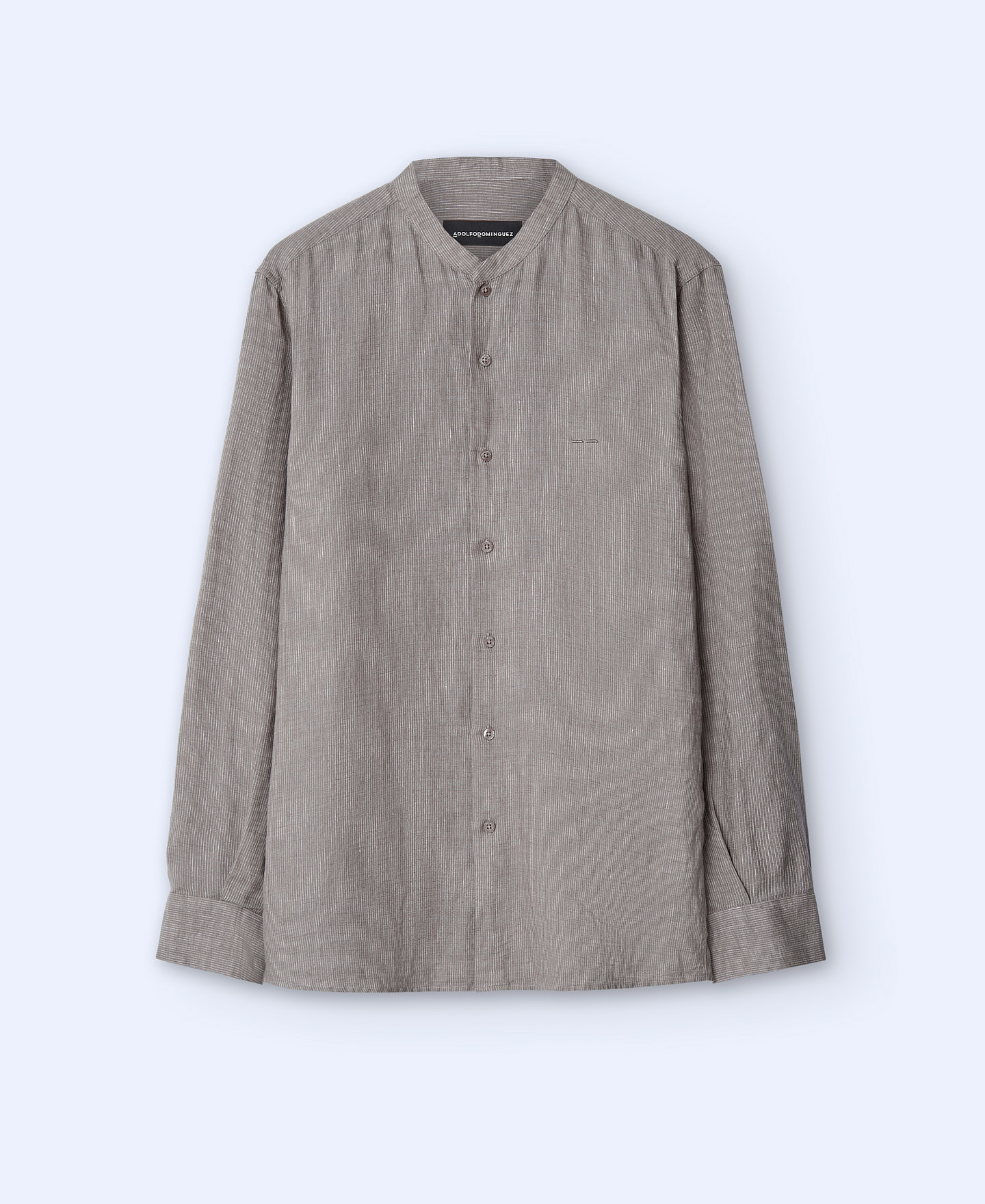 Camisa cuello Mao en lino image number 4