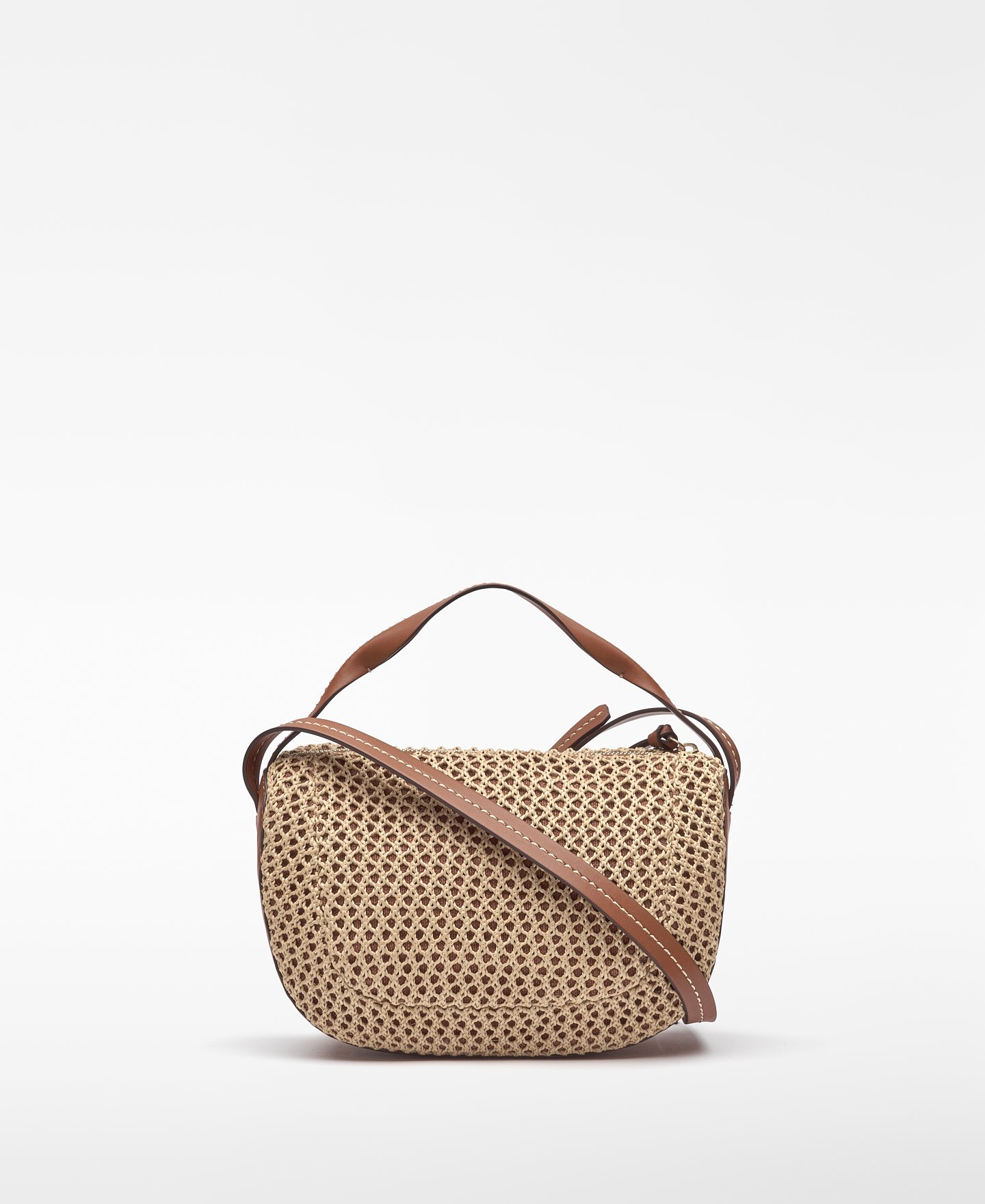 Mini-Bowlingtasche Dorna mit Raffia-Struktur image number 1