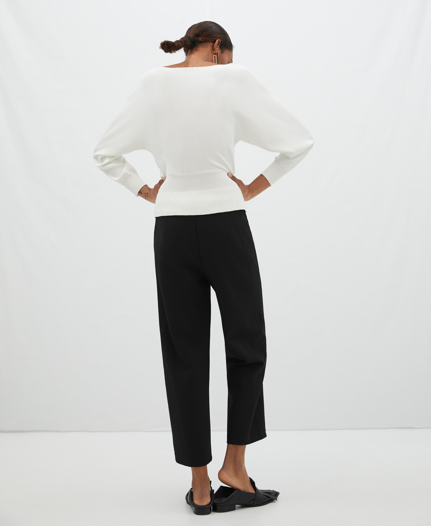 Jersey peplum en punto goma de viscosa image number 2
