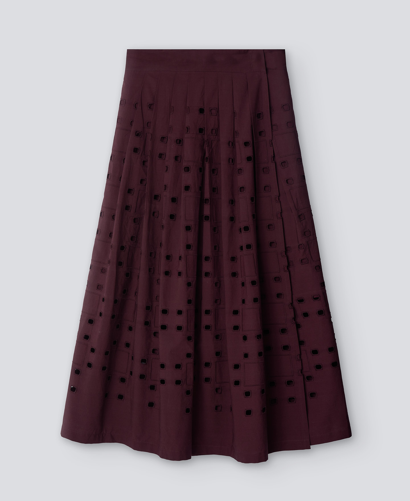 Brown pleated long skirt woman image number 4