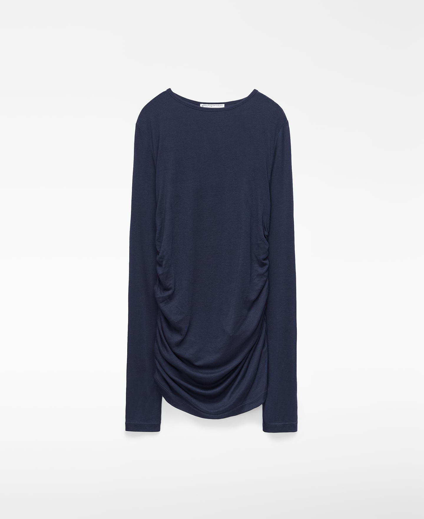 Long sleeve gathered T-shirt image number 0