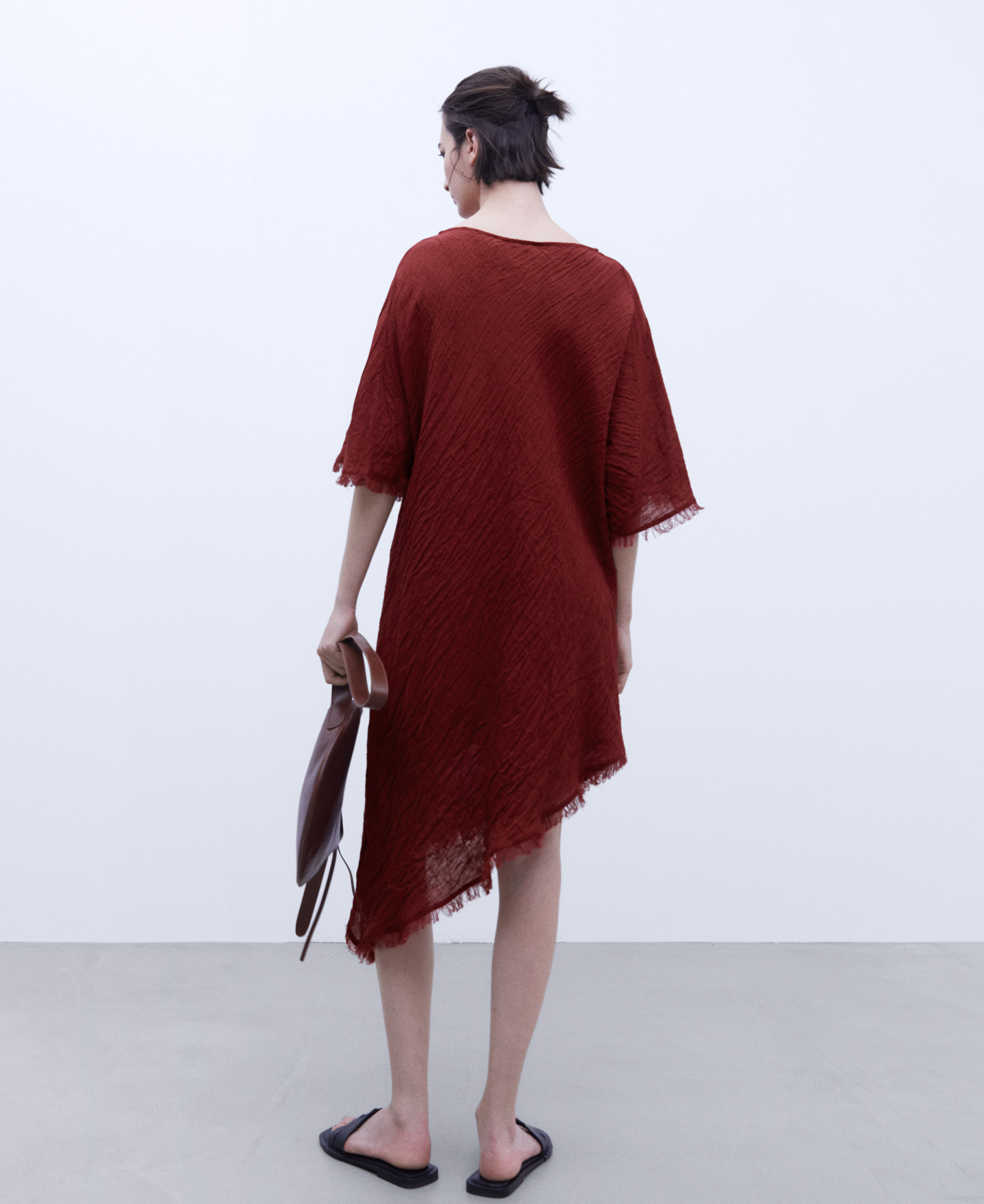 Linen assymetric tunic dress image number 2