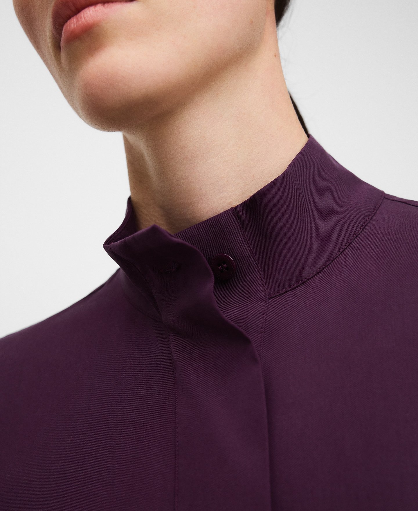 Camisa de manga curta com gola de fita image number 3