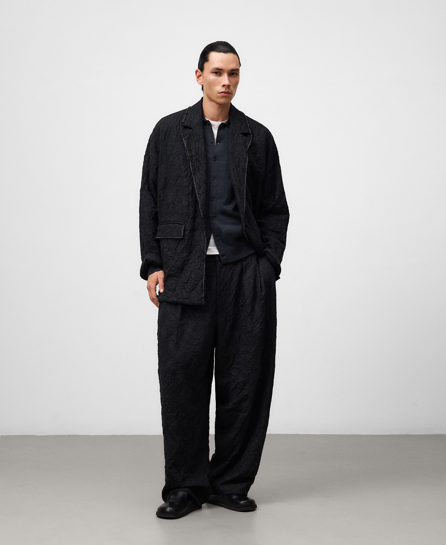 Blazer oversize effet froissé pour homme image number 1