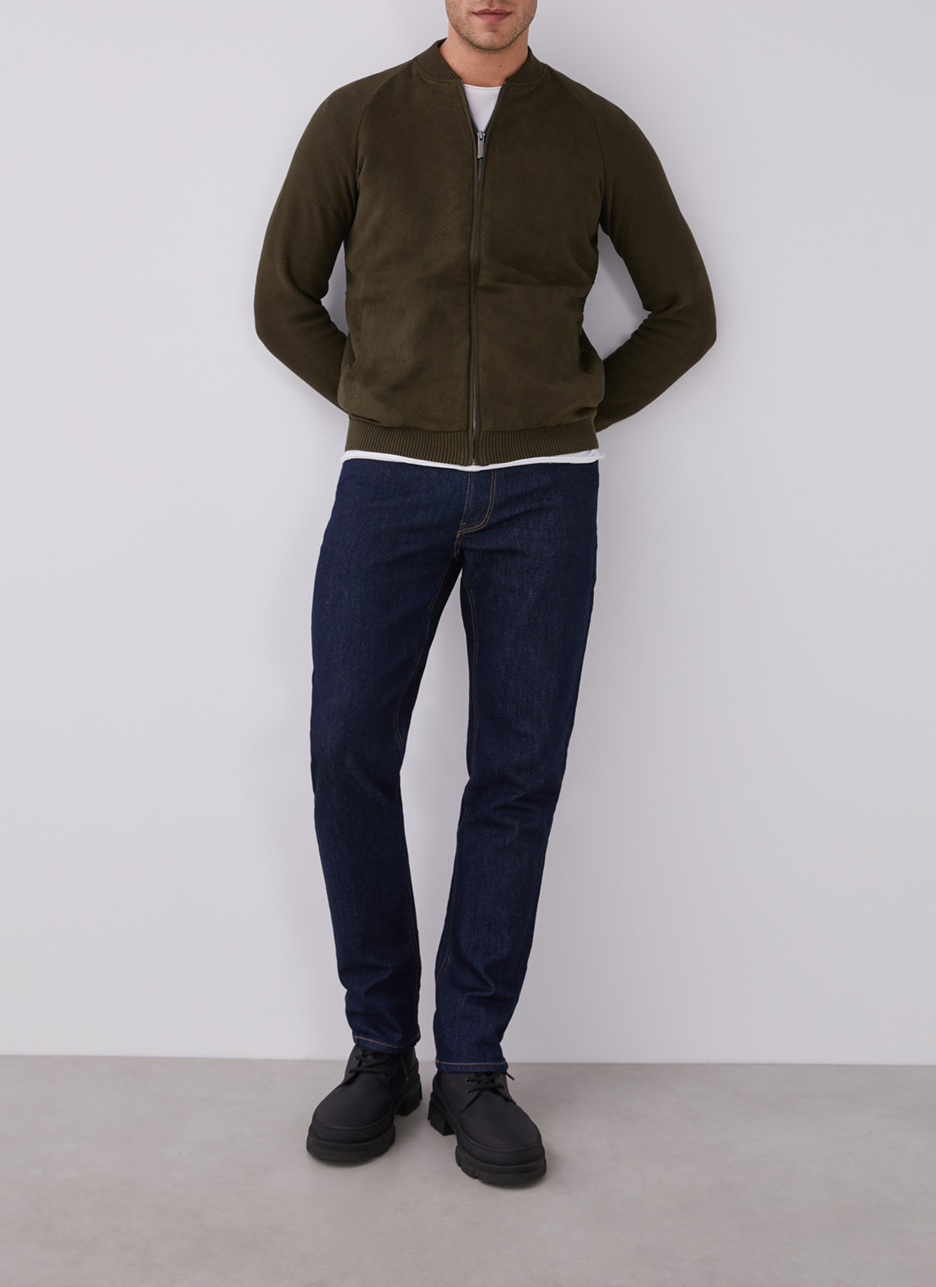 Suedette jacket with eyelets pattern image number 5