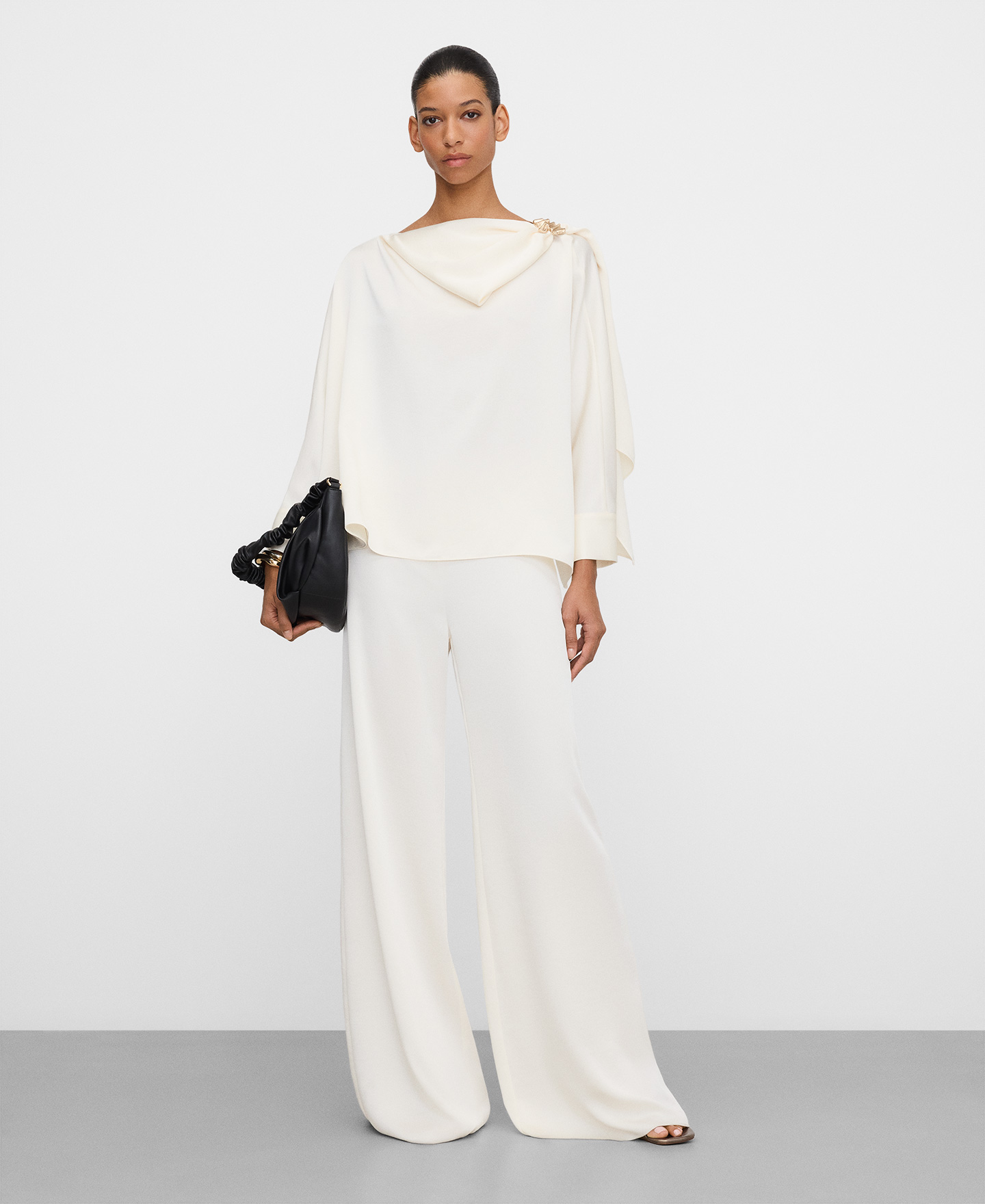 Satin palazzo trousers image number 1