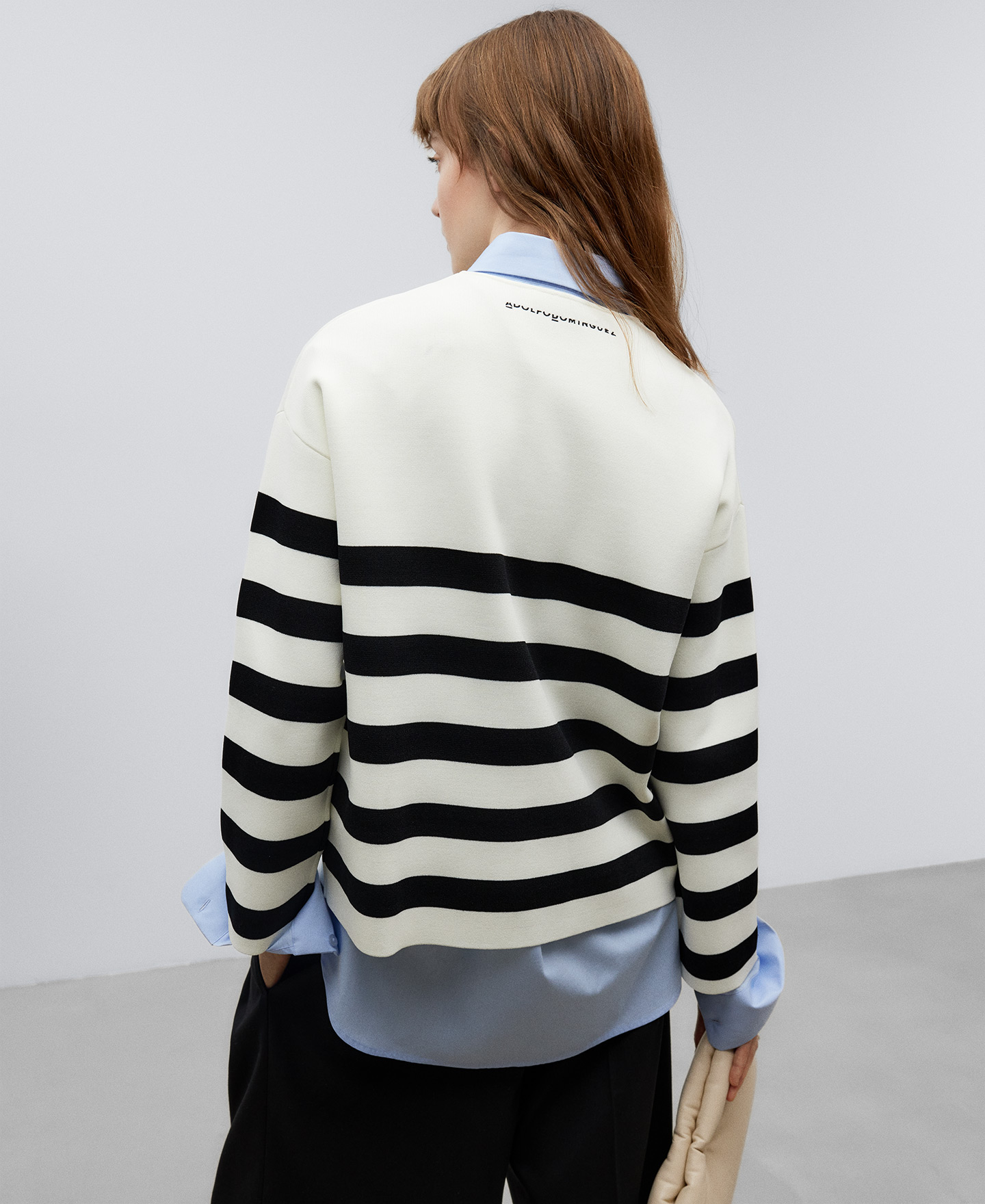 Striped bicolour sweater woman image number 2